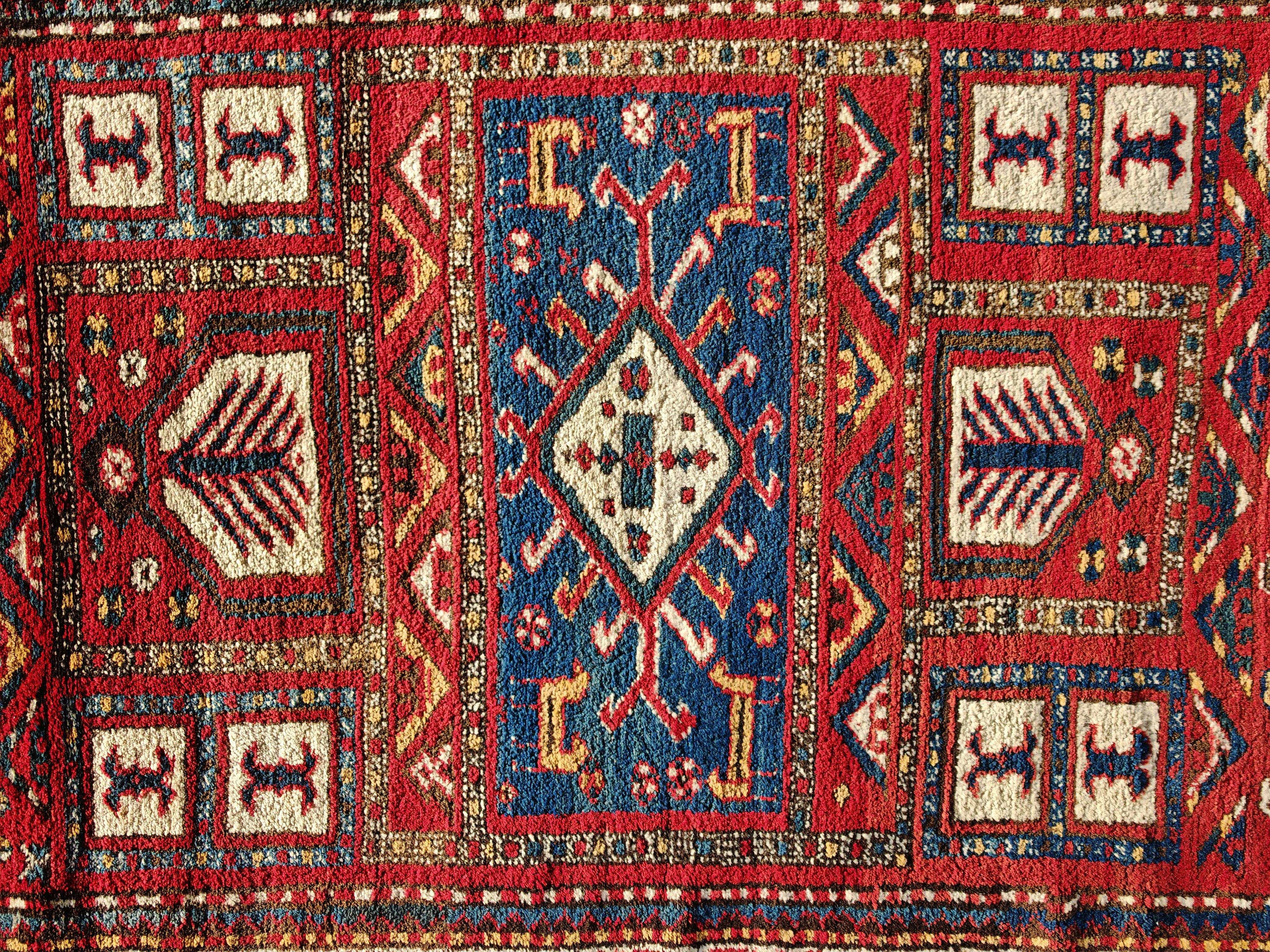 Antiker kaukasischer Karabagh-Teppich, handgeknüpft, 100% Wolle, Ende 19. im Angebot 3