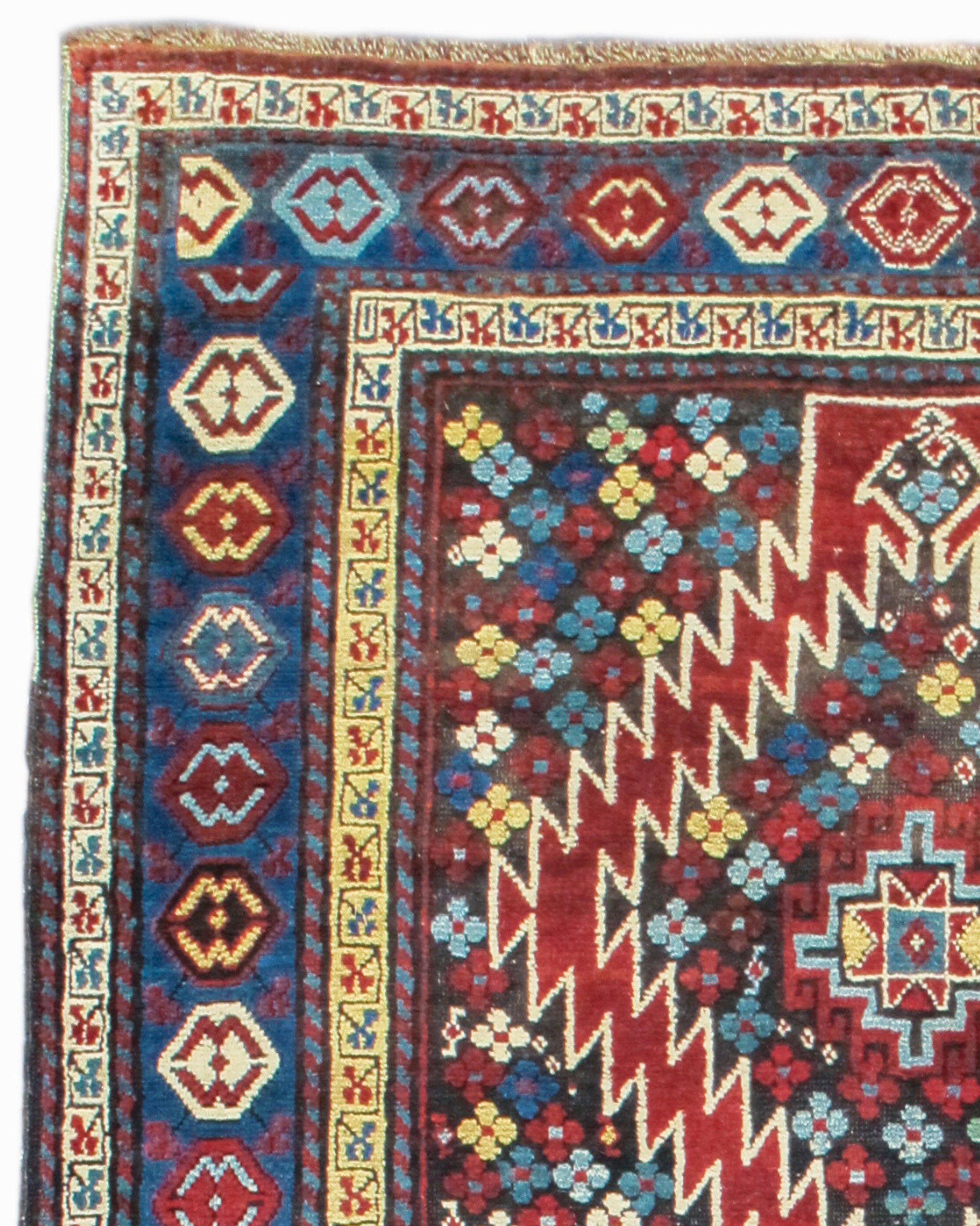 Hand-Woven Antique Caucasian Karabagh Rug, Late 19th Century  For Sale