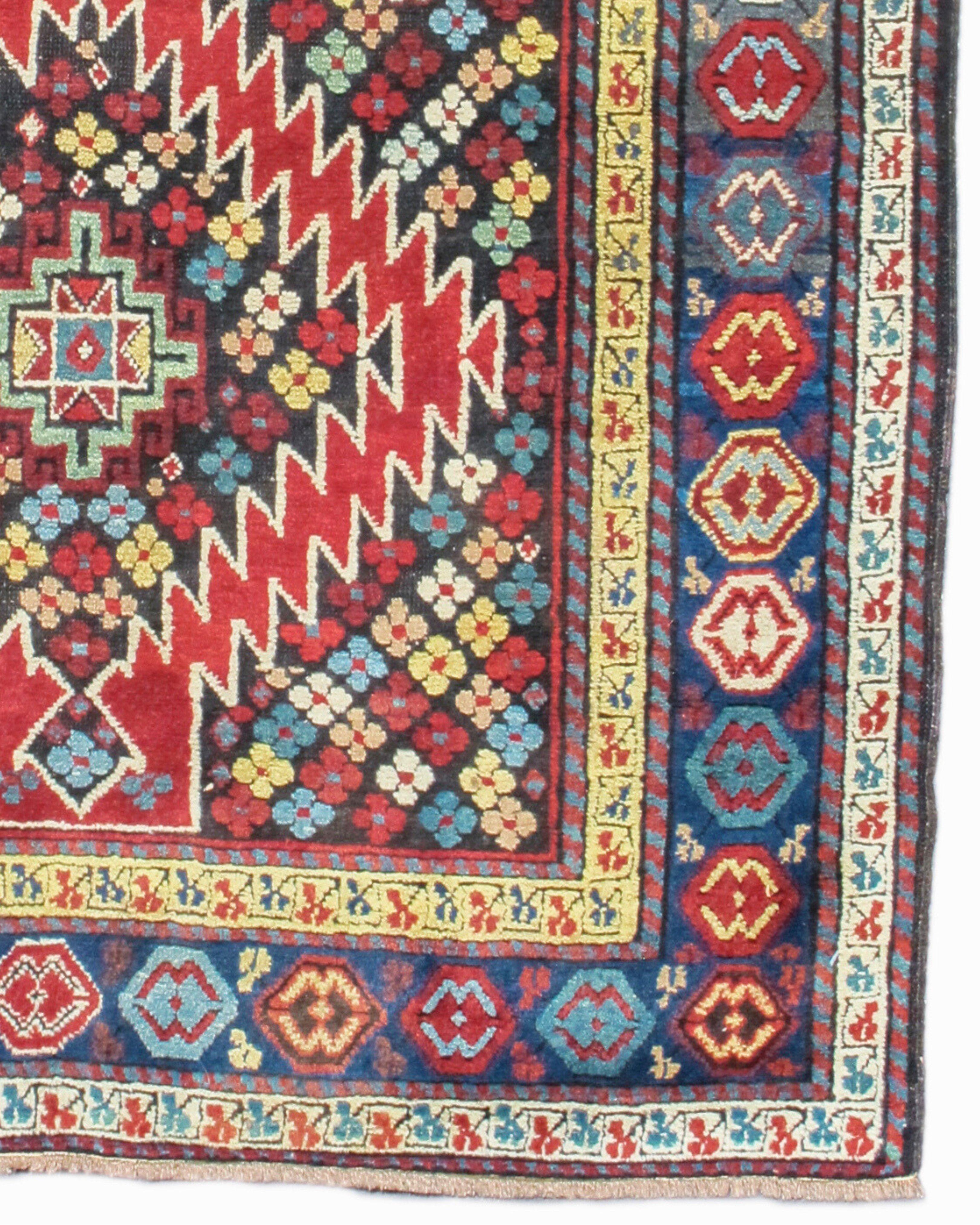 Wool Antique Caucasian Karabagh Rug, Late 19th Century  For Sale
