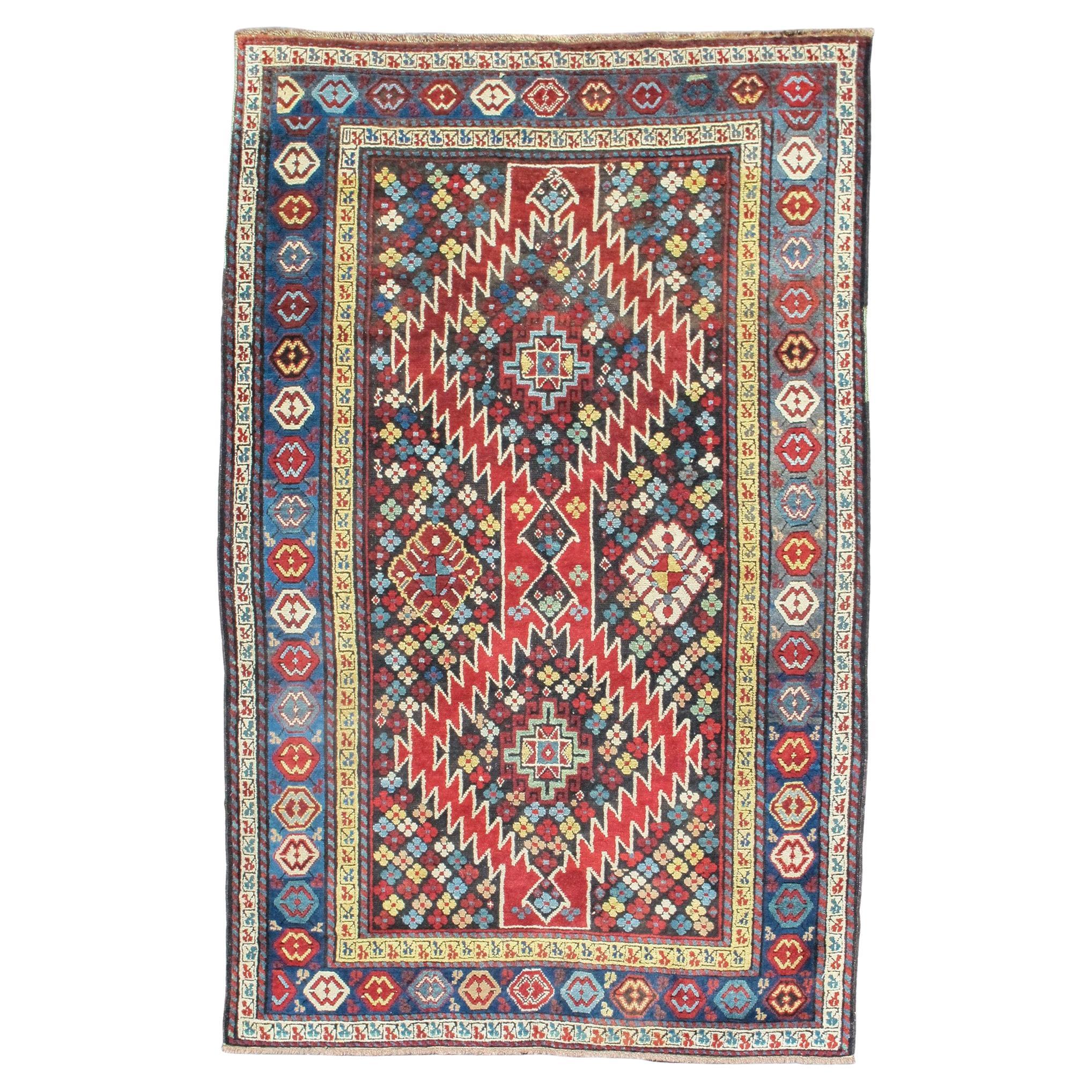 Antique Caucasian Karabagh Rug, Late 19th Century  For Sale