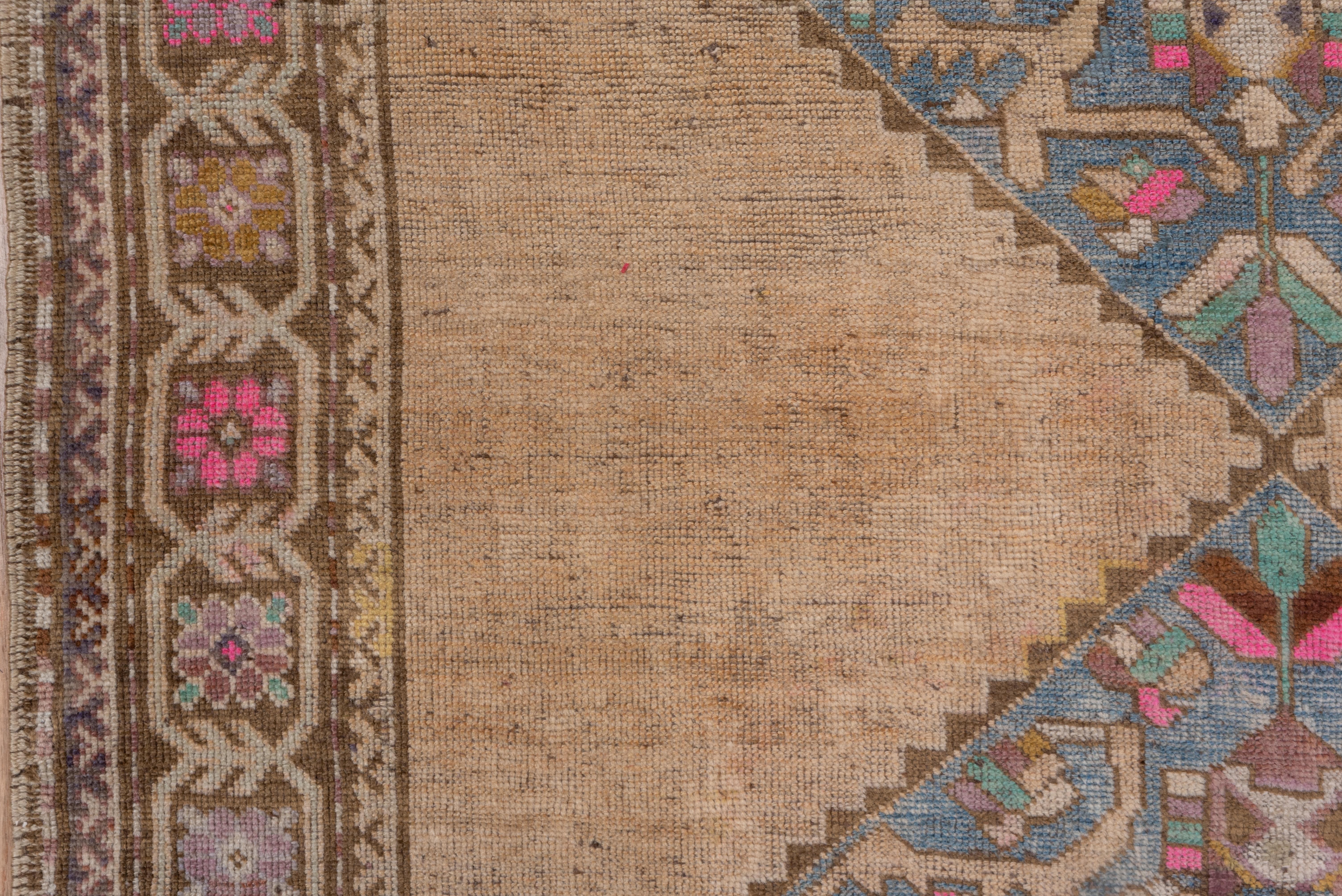 20th Century Antique Caucasian Karabagh Rug, Pink, Blue and Neutral Tones