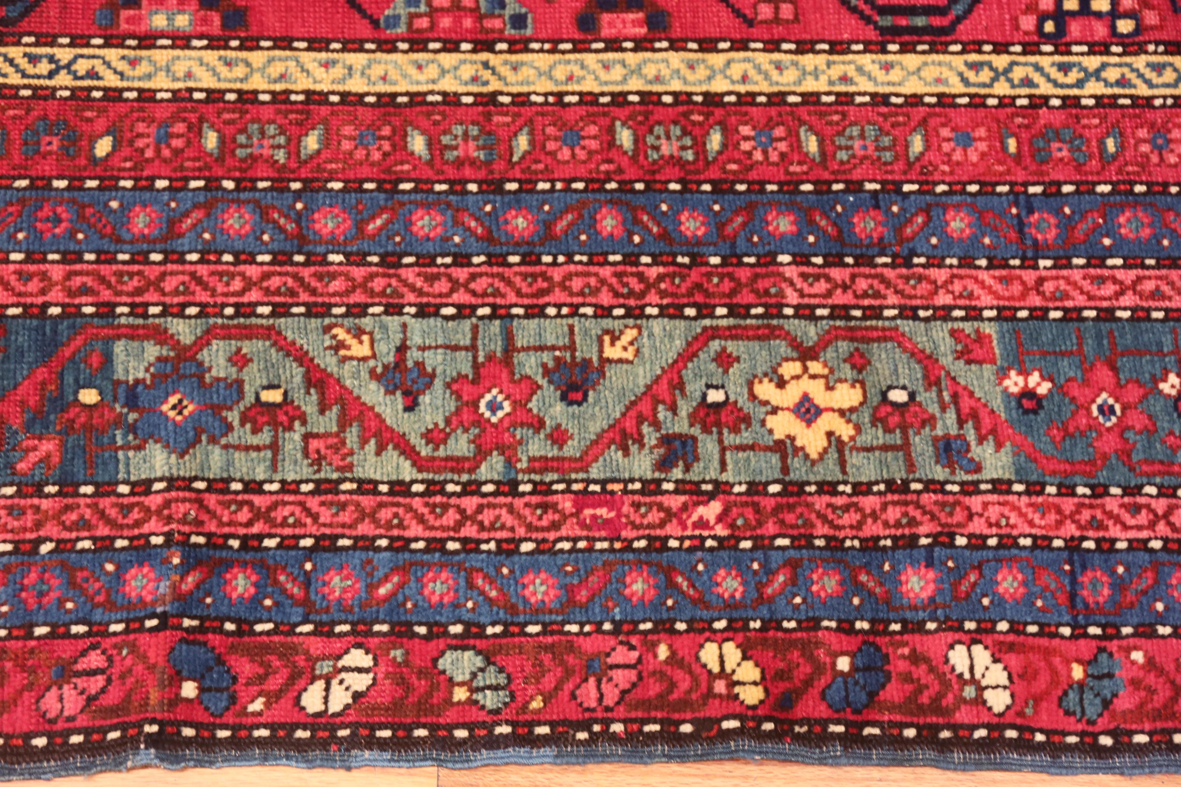Tribal Antique Caucasian Karabagh Rug. Size: 4 ft 8 in x 11 ft For Sale