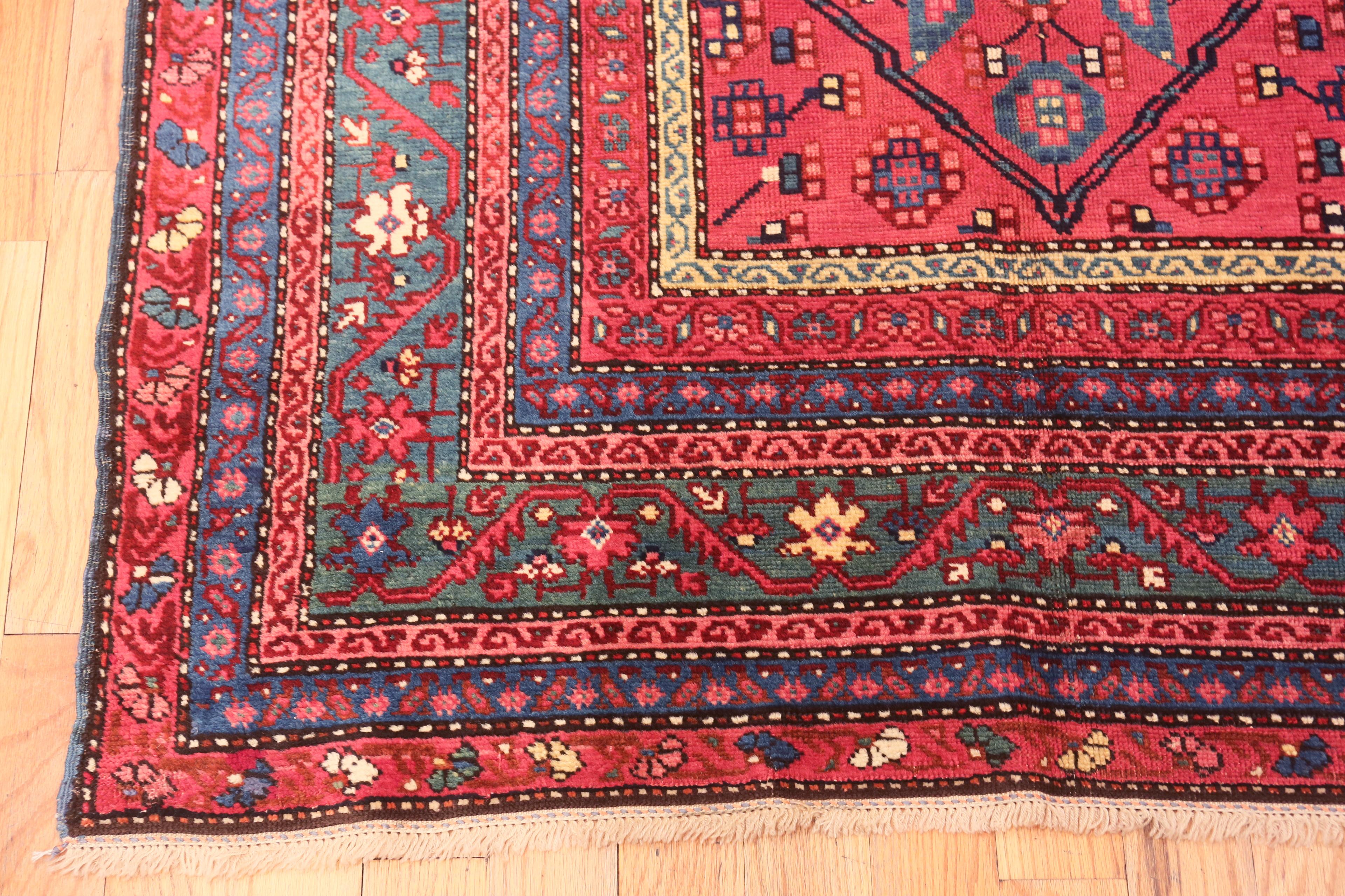 Hand-Knotted Antique Caucasian Karabagh Rug. Size: 4 ft 8 in x 11 ft For Sale