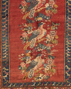 Antique Caucasian Karabagh Rug with Bird Design, circa 1880