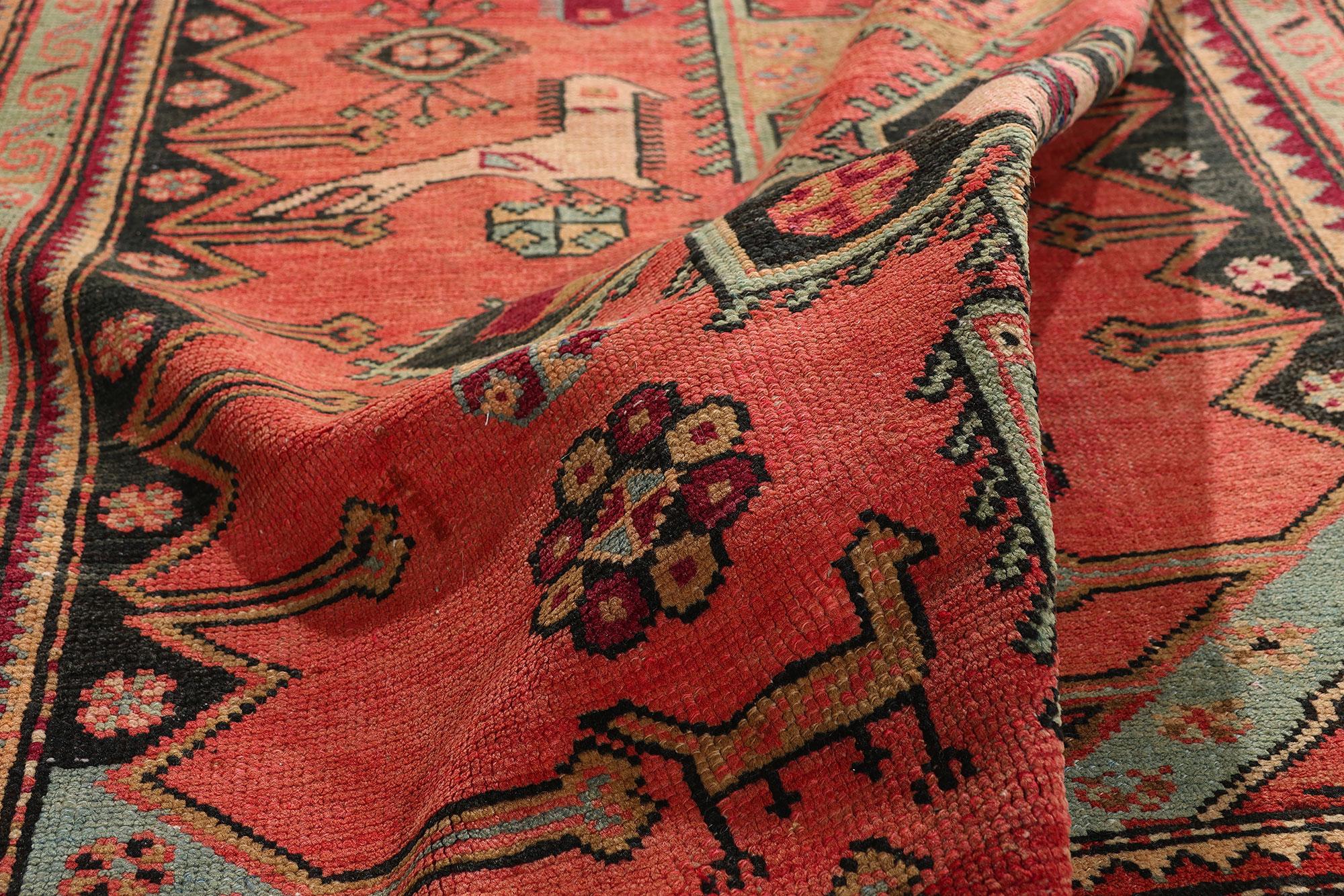 20th Century Antique Caucasian Karabagh Rug with Modern Style For Sale