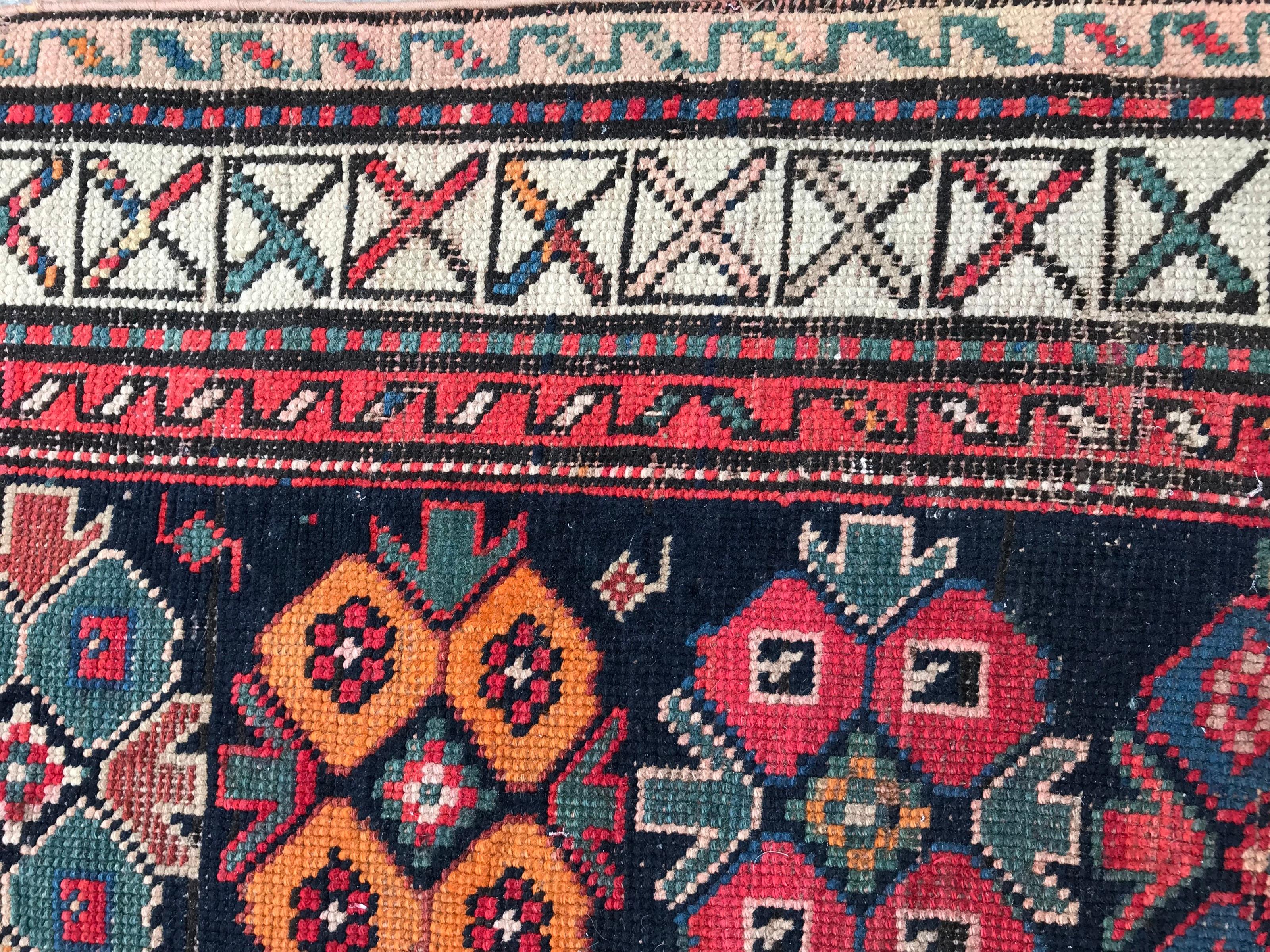 Bobyrug’s Antique Caucasian Karabagh Runner For Sale 2