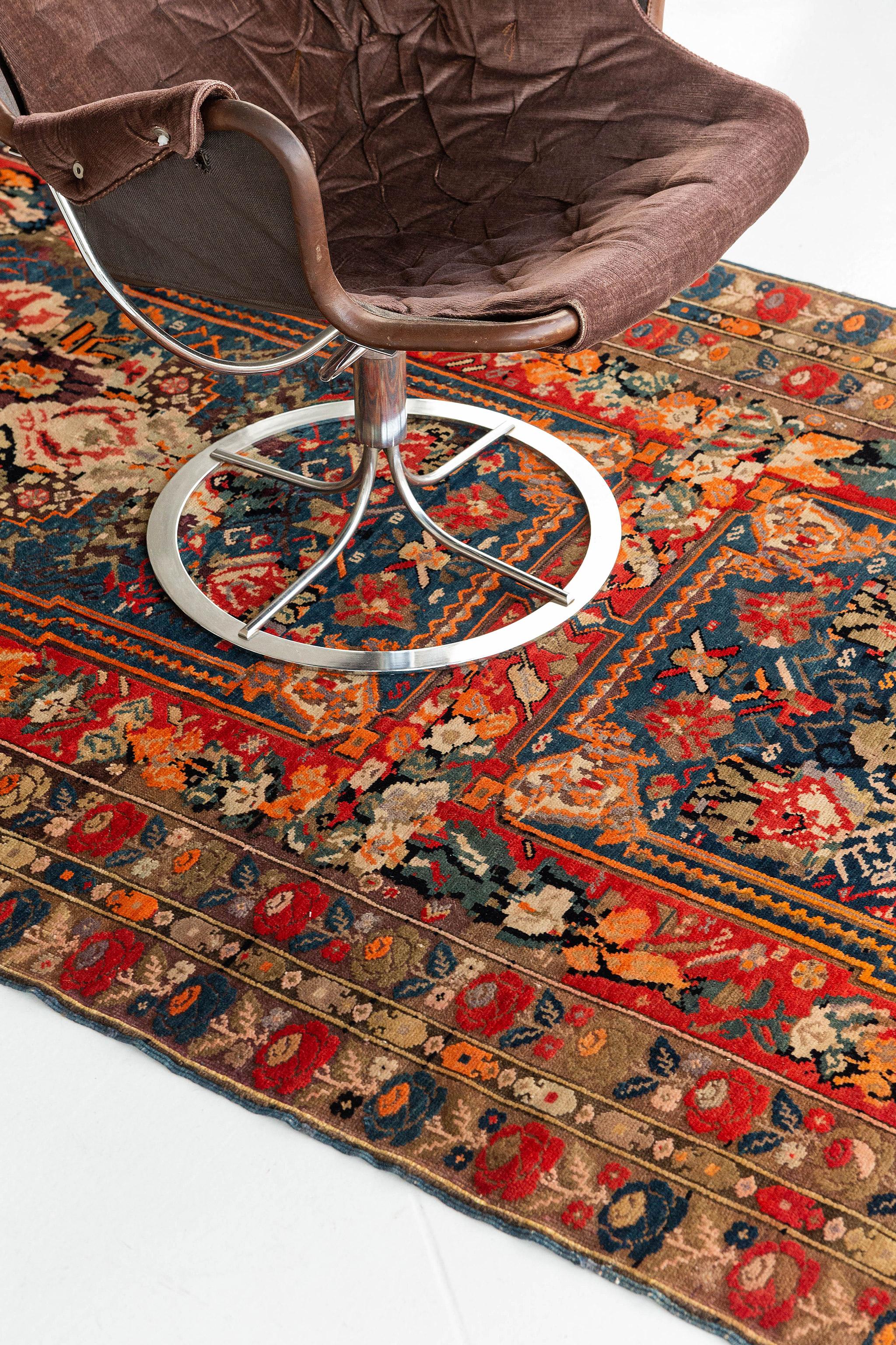 This multi-colored hallway Persian runner rug hails from Karabakh, a region in Eastern Armenia. Ideally suited for hallways, this piece can also be layered to create a stylish look. In addition to Persian rugs, we sell a large array of modern and