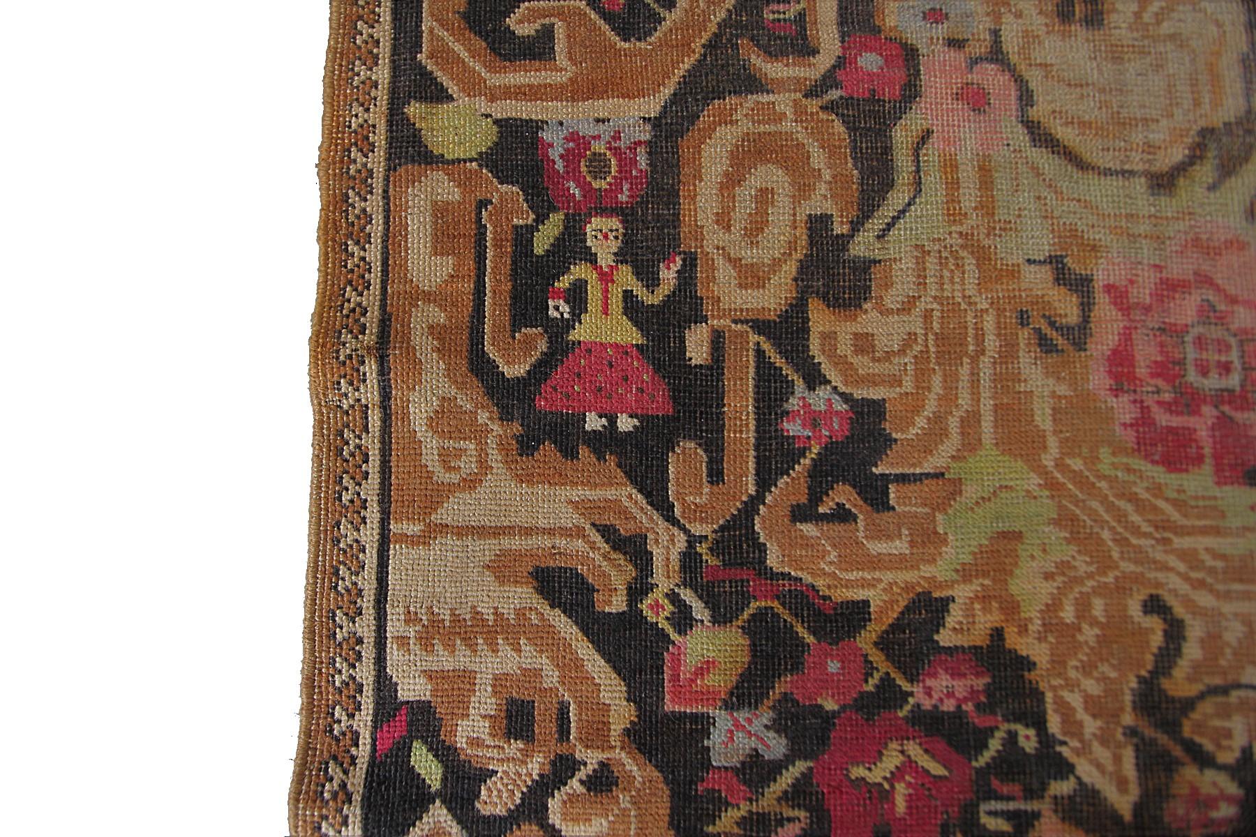 Antique Caucasian Karabagh Runner Geometric Antique Runner Black, 1870 For Sale 2