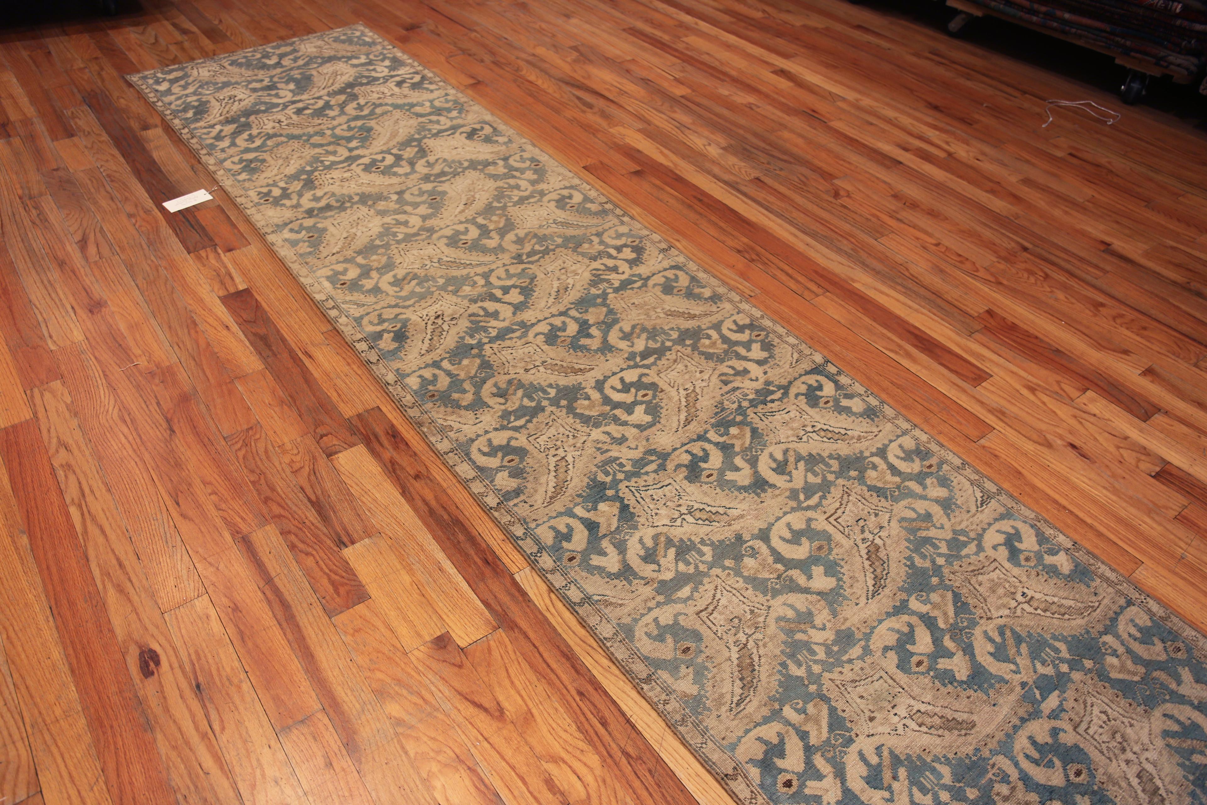 Antique Caucasian Karabagh Tribal Geometric Paisley Runner Rug 3'3
