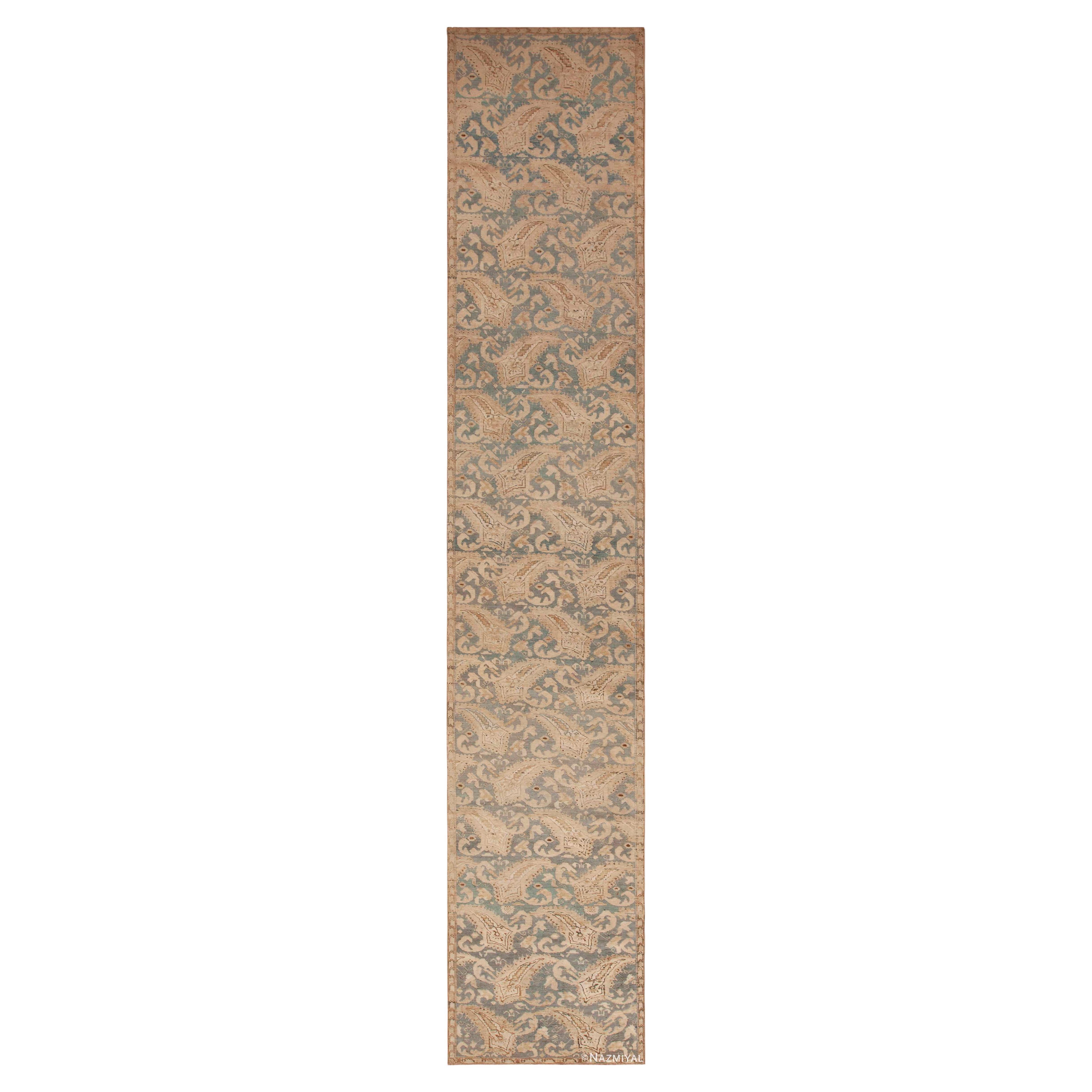 Antique Caucasian Karabagh Tribal Geometric Paisley Runner Rug 3'3" x 18'