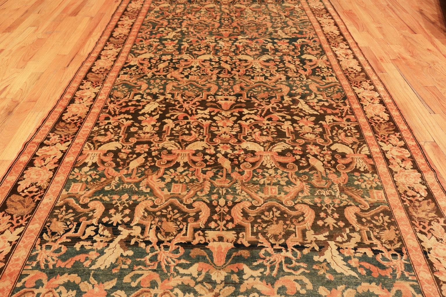 Antique Caucasian Karabagh Wide Hallway Gallery Rug. Size: 6'7