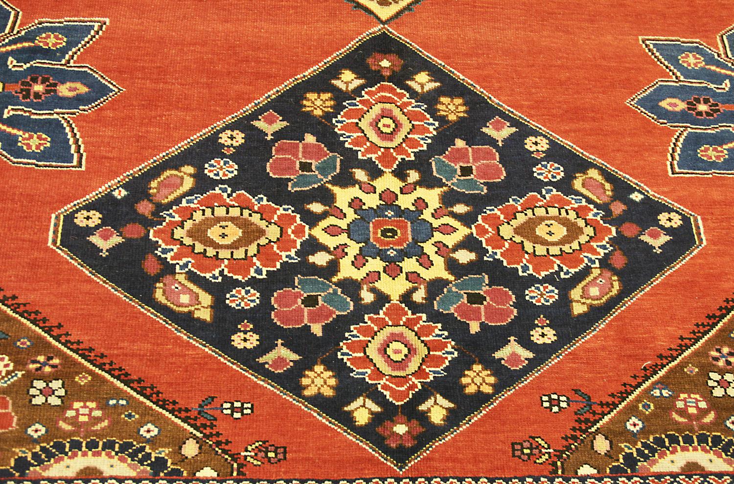 Antique Caucasian Karabakh 'Qarabag' Part Silk Gallery Size Carpet, 19th Century In Good Condition For Sale In Ferrara, IT