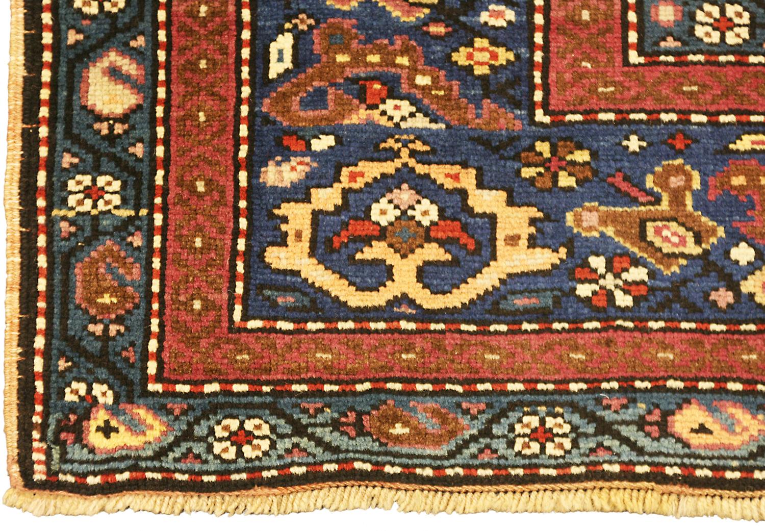 Wool Antique Caucasian Karabakh 'Qarabag' Part Silk Gallery Size Carpet, 19th Century For Sale