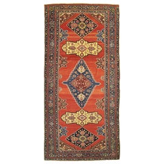 Antique Caucasian Karabakh 'Qarabag' Part Silk Gallery Size Carpet, 19th Century