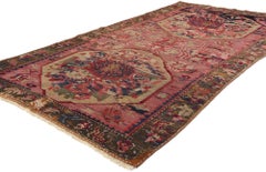 1920's Antique Pink Rose Caucasian Karabakh Carpet