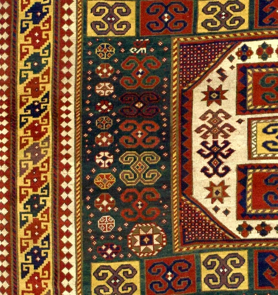 Antique Caucasian Karachov Kazak Rug 6’4” x 7’0