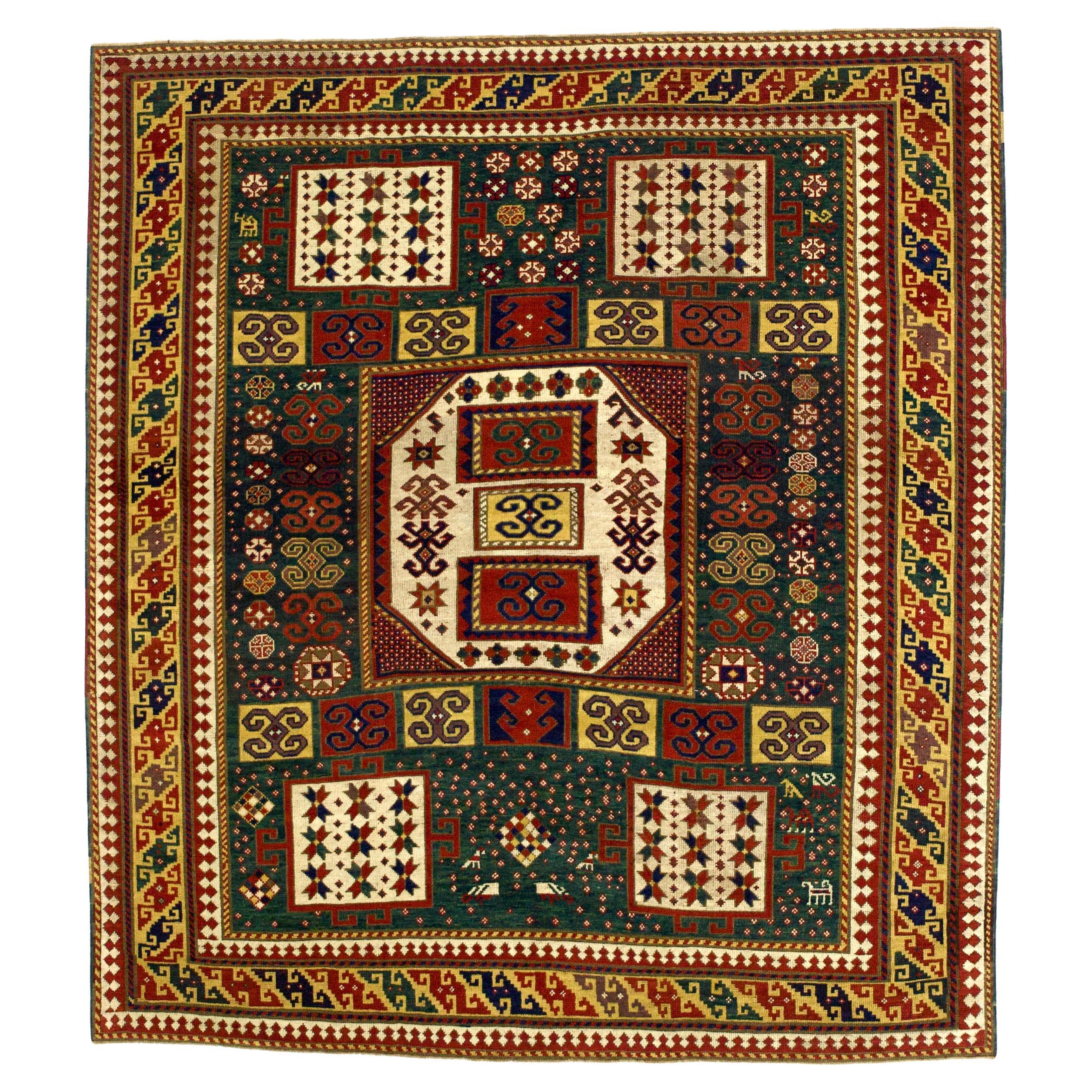 Antique Caucasian Karachov Kazak Rug 6’4” x 7’0"