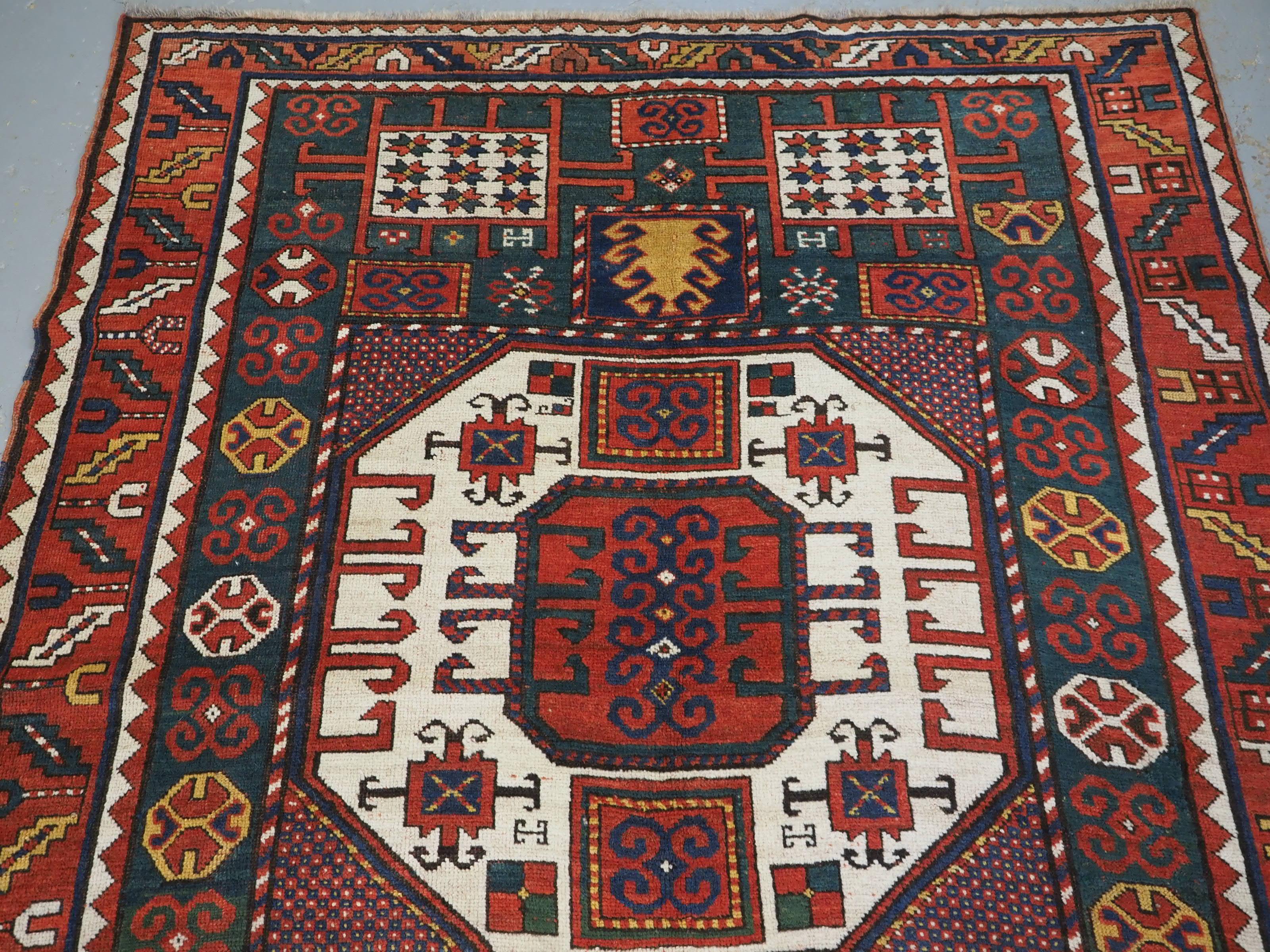 Antique Caucasian Karachov Kazak Rug 1