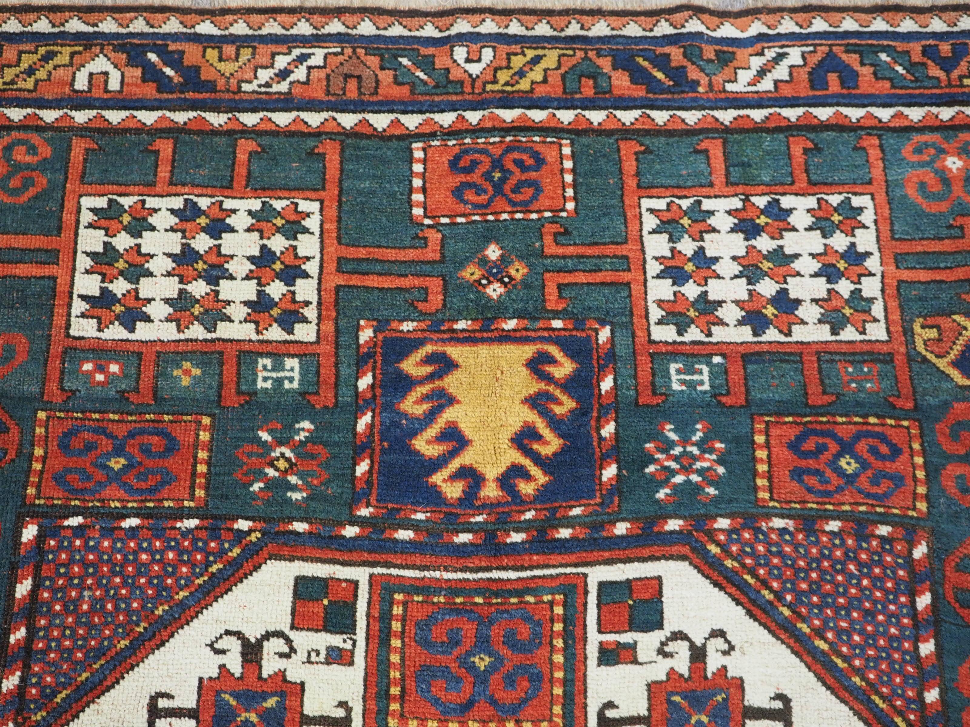 Antique Caucasian Karachov Kazak Rug 4