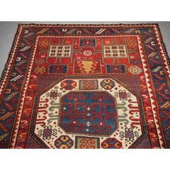 Antique Caucasian Karachov Kazak Rug of Classic Design on a Red Ground