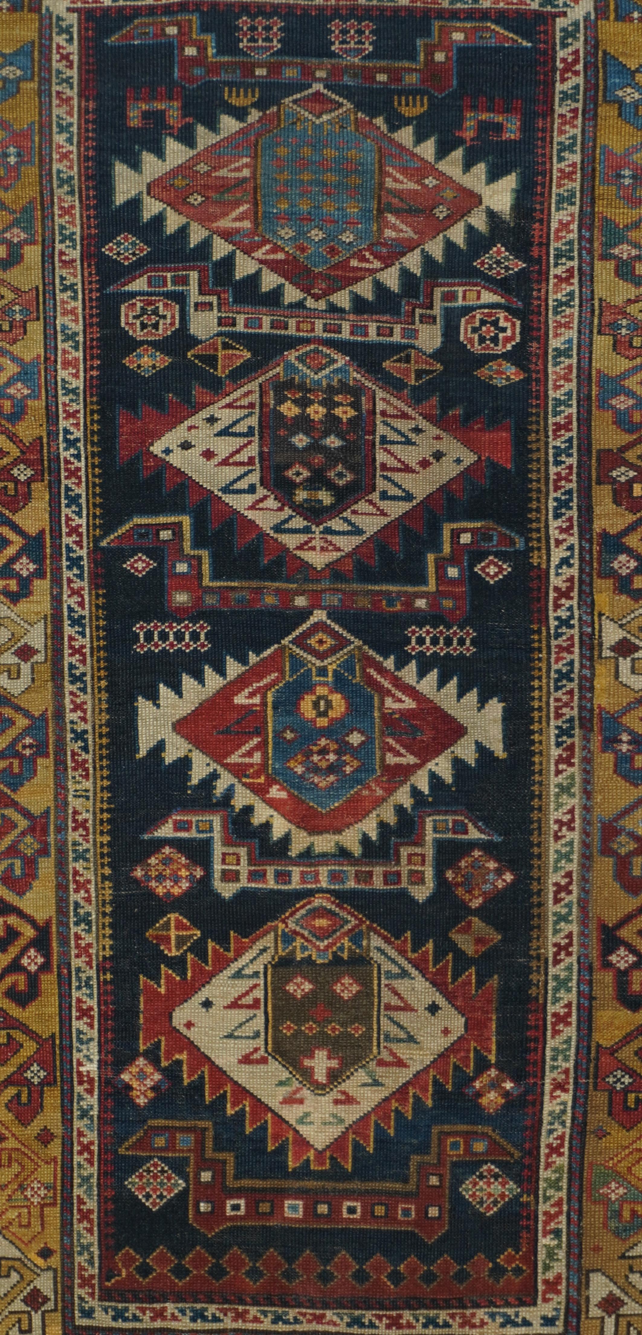 Noué à la main Tapis Karakashli caucasien ancien 2'9'' x 5'0