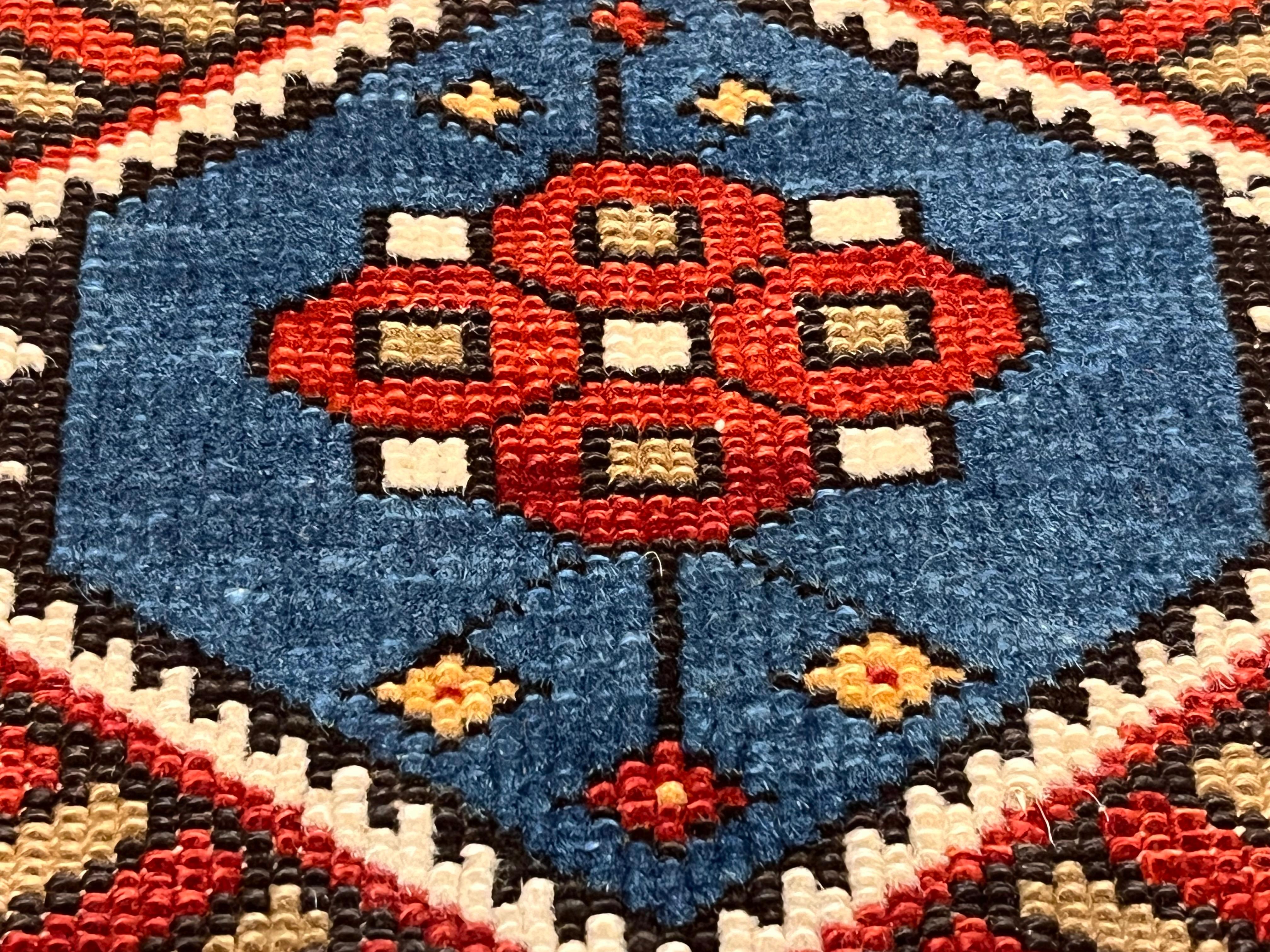 Alfombra antigua caucásica Karakashli 3'11