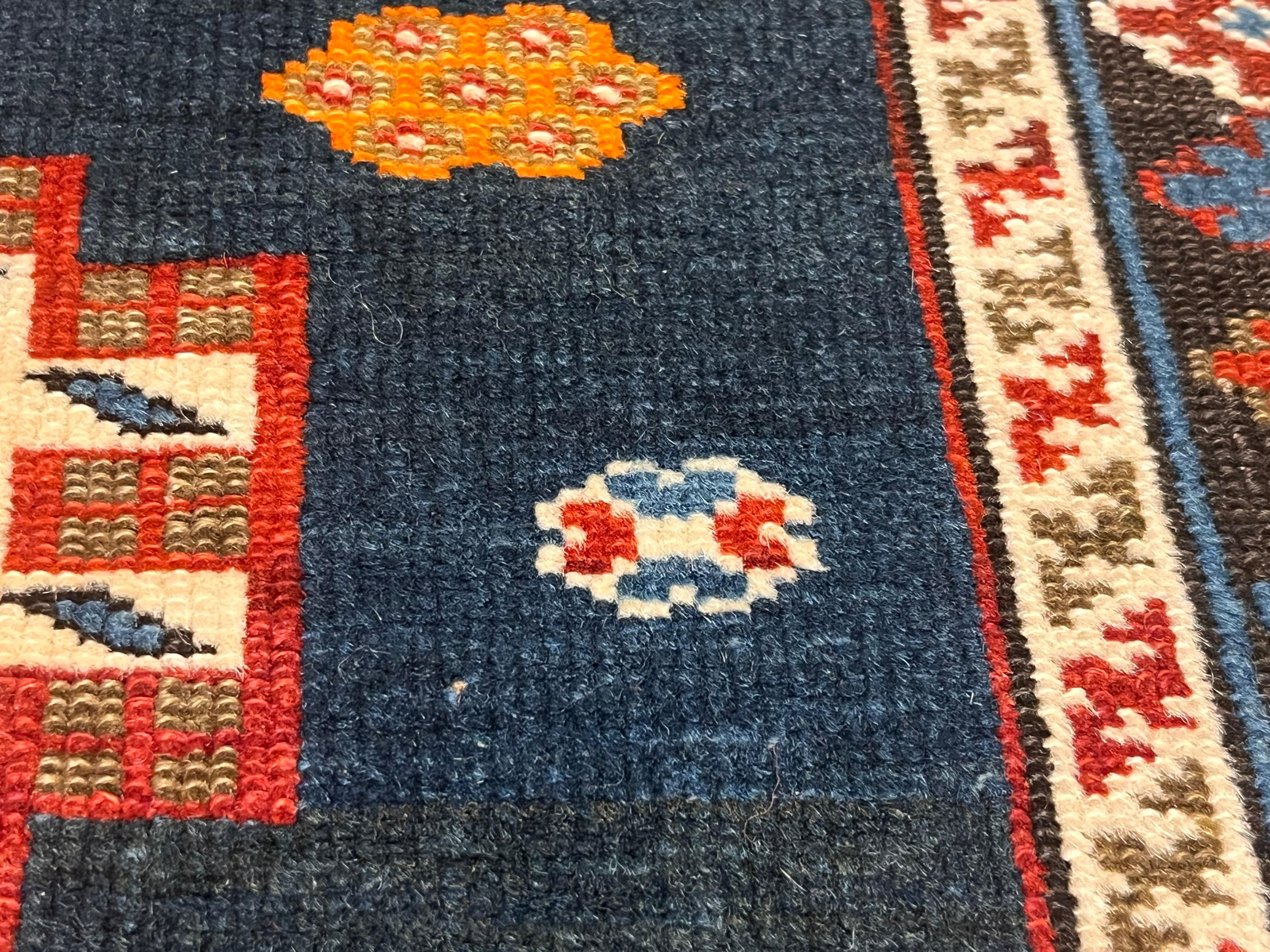 Alfombra antigua caucásica Karakashli 3'11