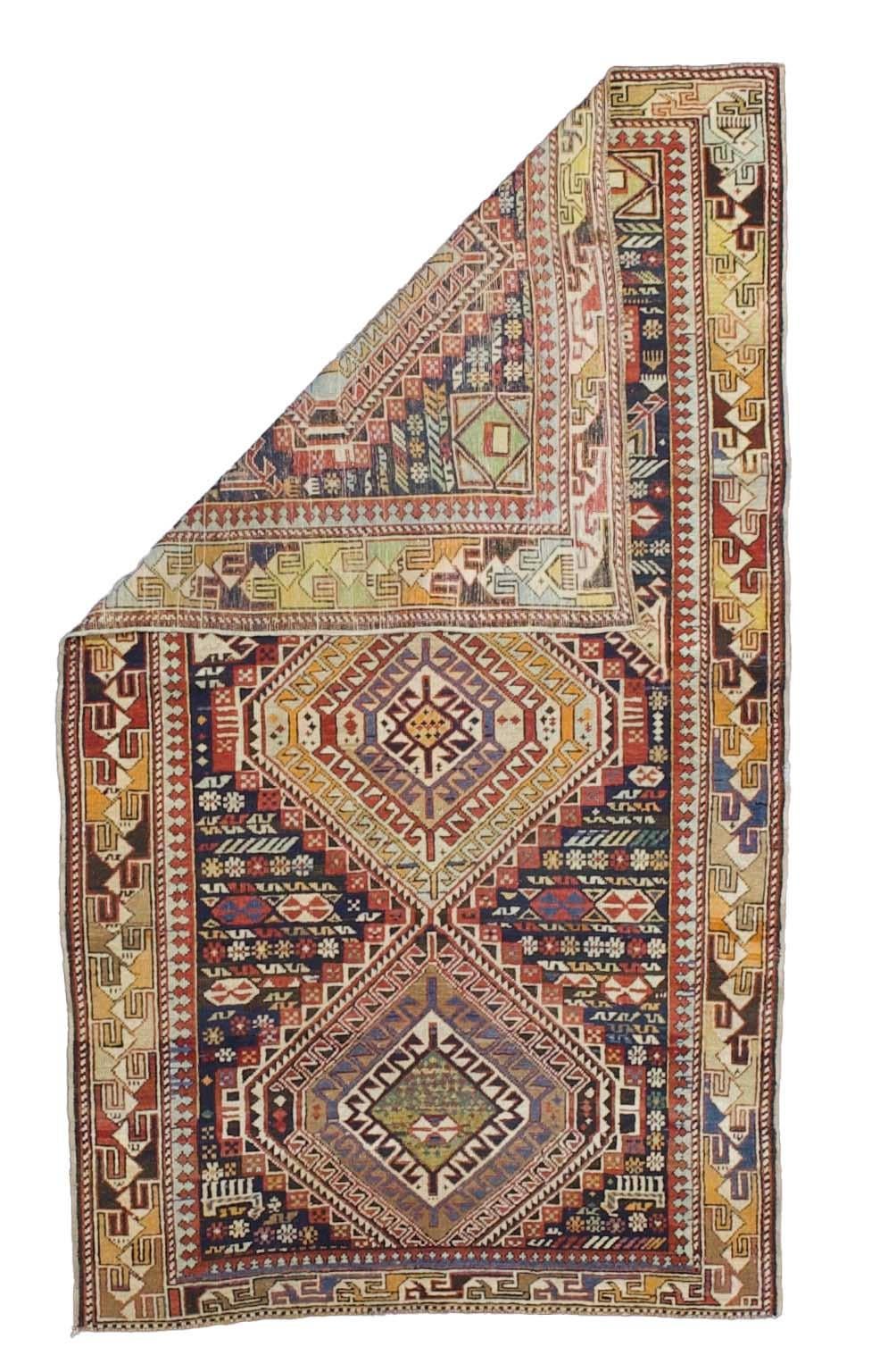 Tapis ancien caucasien Karakashli 3'8