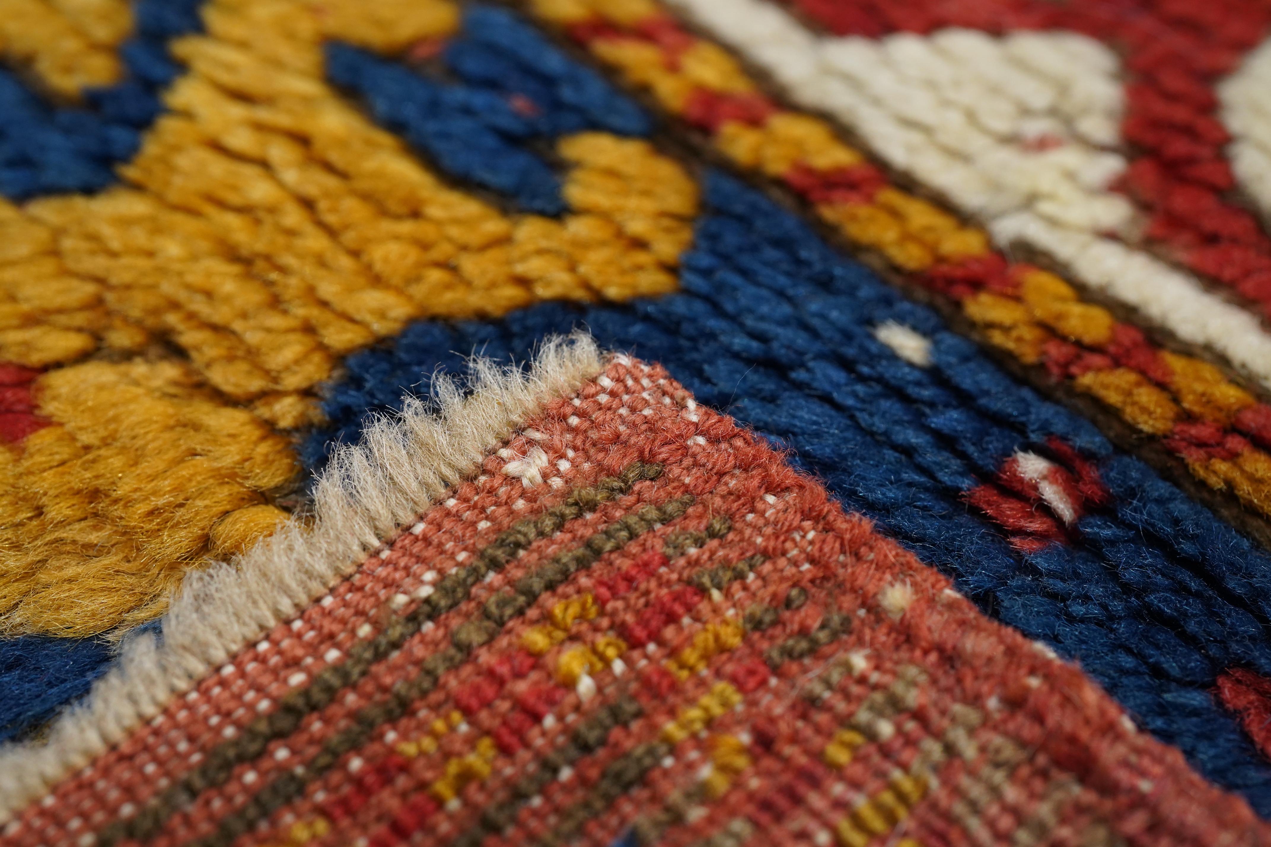 Tappeto antico Kazak Borcholo caucasico 4'9'' x 6'3'' in vendita 2