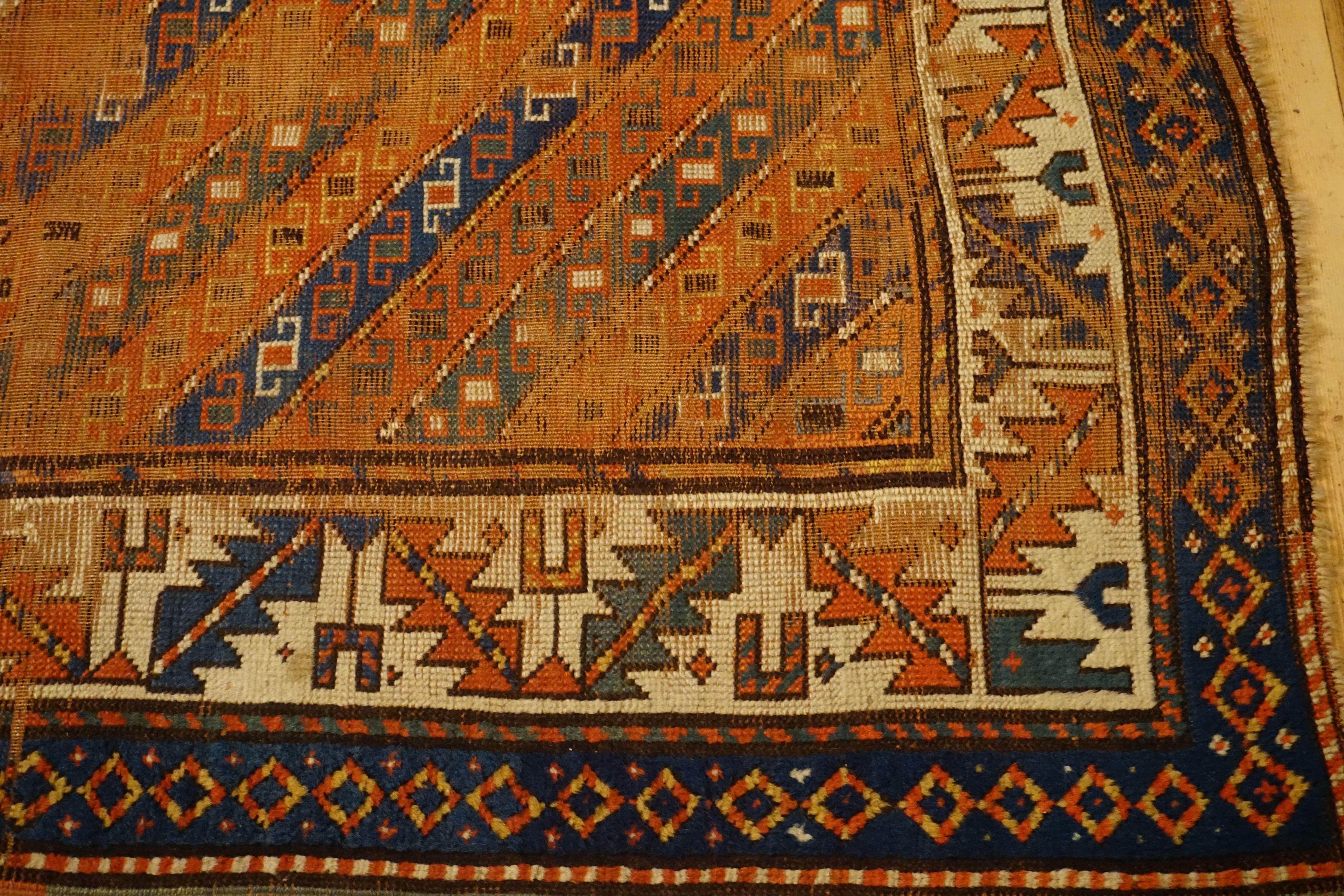 Late 19th Century Antique Caucasian Kazak Carpet, circa 1890 For Sale