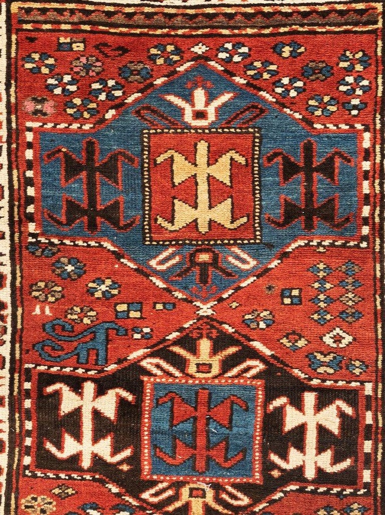 1930 model a carpet on Antique Caucasian Rust And Blue Kazak Rug C 1930s 1940s For Sale At 1stdibs