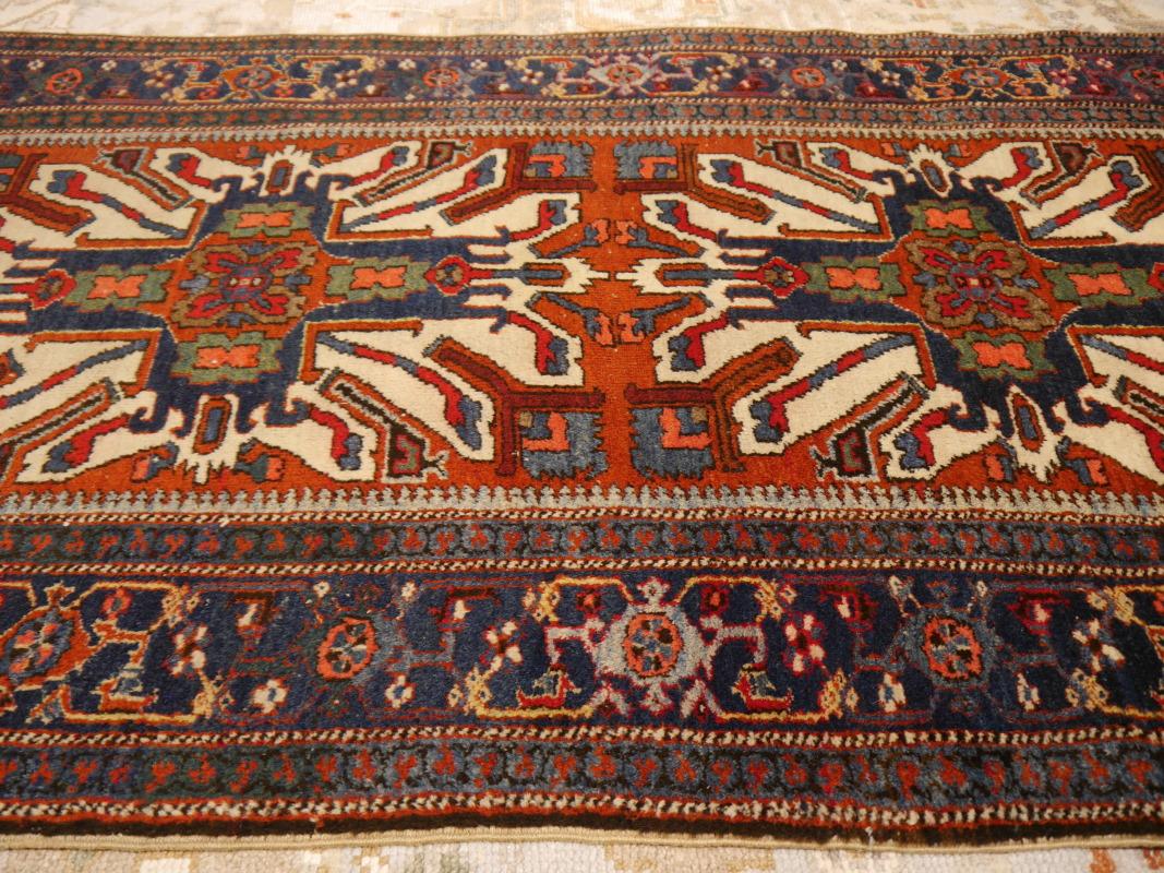 Wool Antique Caucasian Kazak Chelaberd Design Rug from Karaja Djoharian Collection For Sale