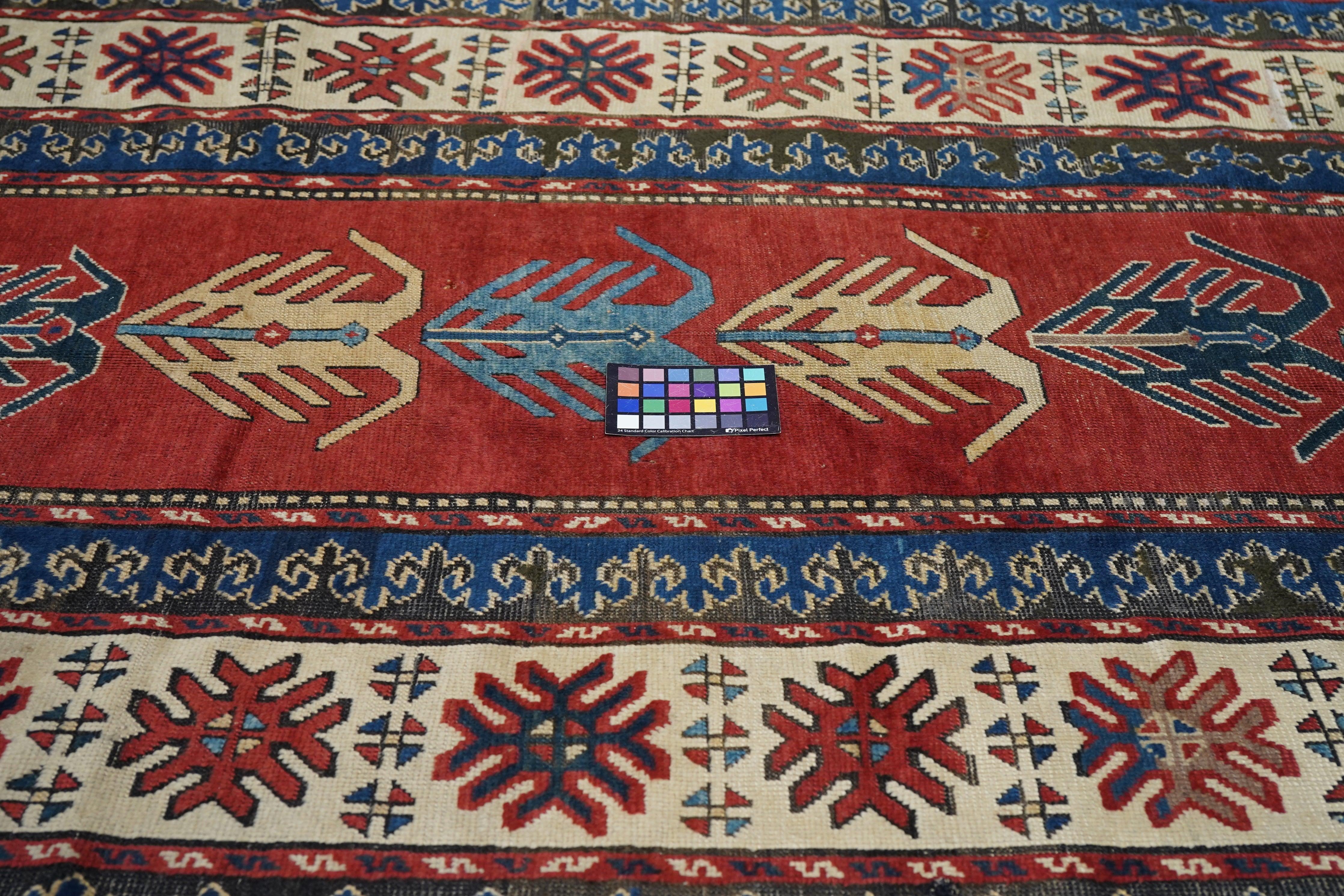Antique Caucasian Kazak Long Rug 5'2