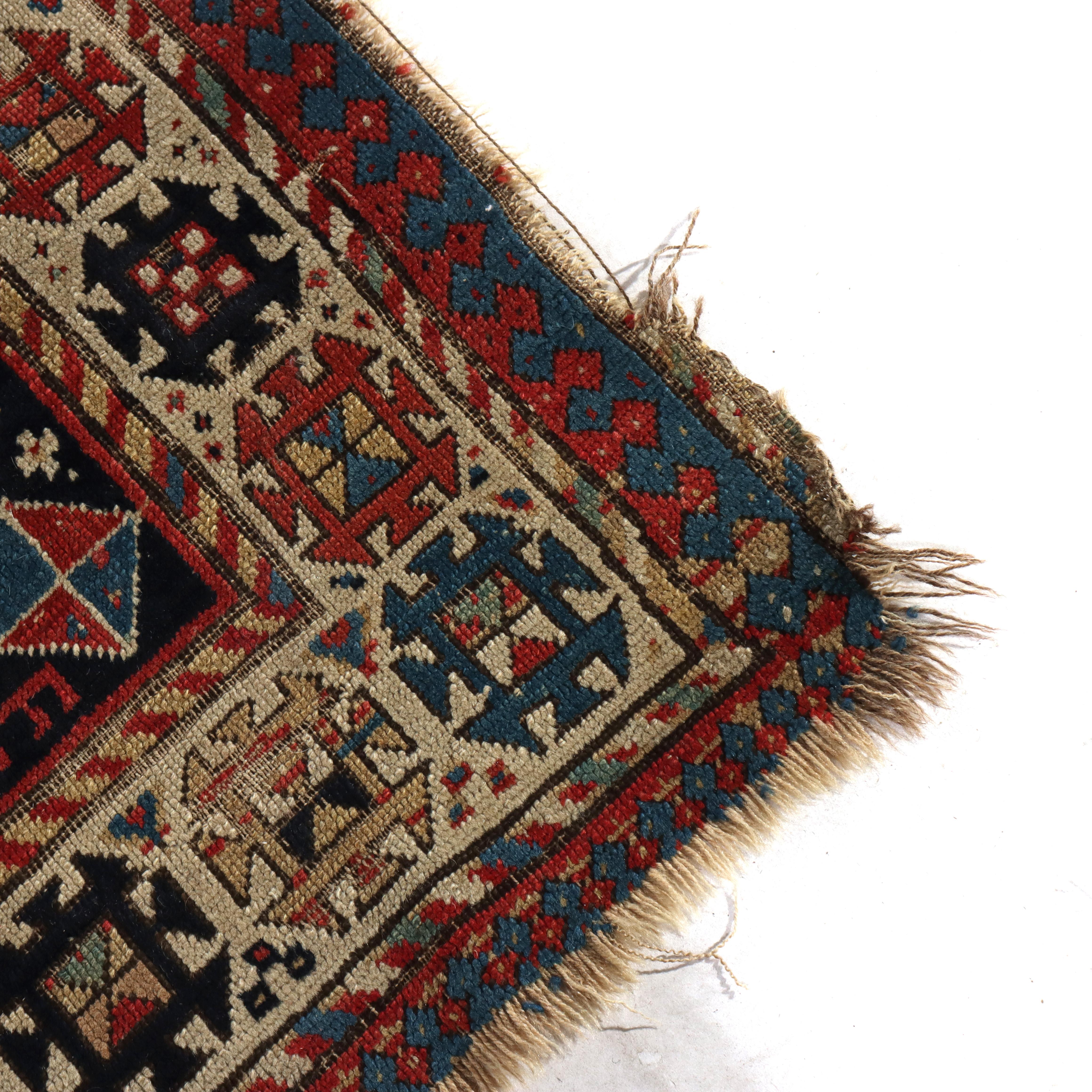 Antiker kaukasischer Kazak Langer Teppich C1900 im Angebot 7