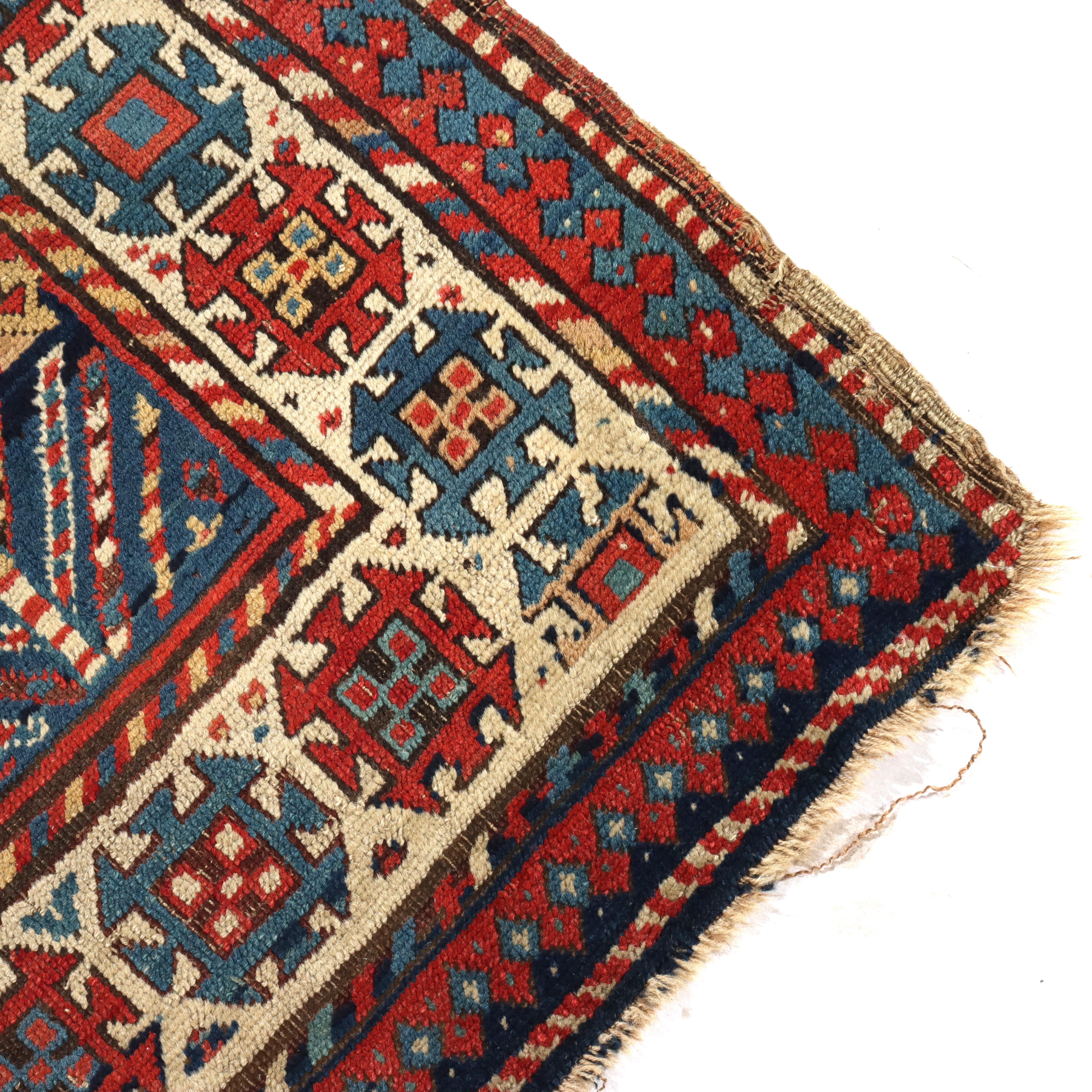 Antiker kaukasischer Kazak Langer Teppich C1900 im Angebot 3