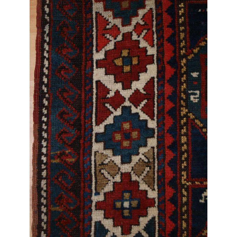 19th Century Antique Caucasian Kazak Long Rug For Sale