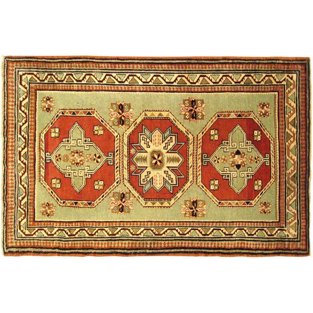 Antique Caucasian Kuba Oriental Rug in Small Size with Repeat Design ...