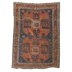 Antique Caucasian Kazak Oriental Wool Rug Circa 1900