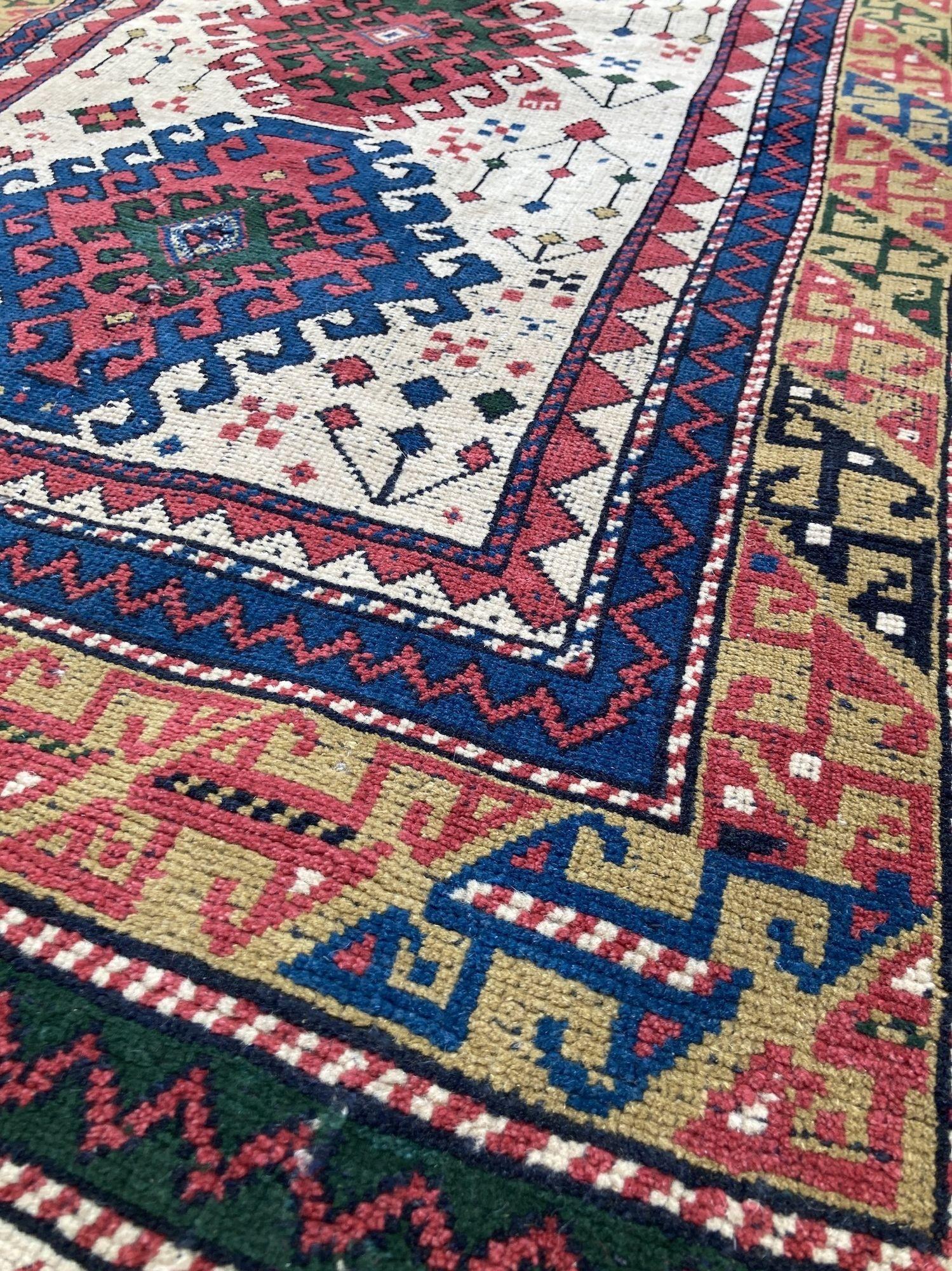Antique Caucasian Kazak Rug 1.82m x 0.97m For Sale 1