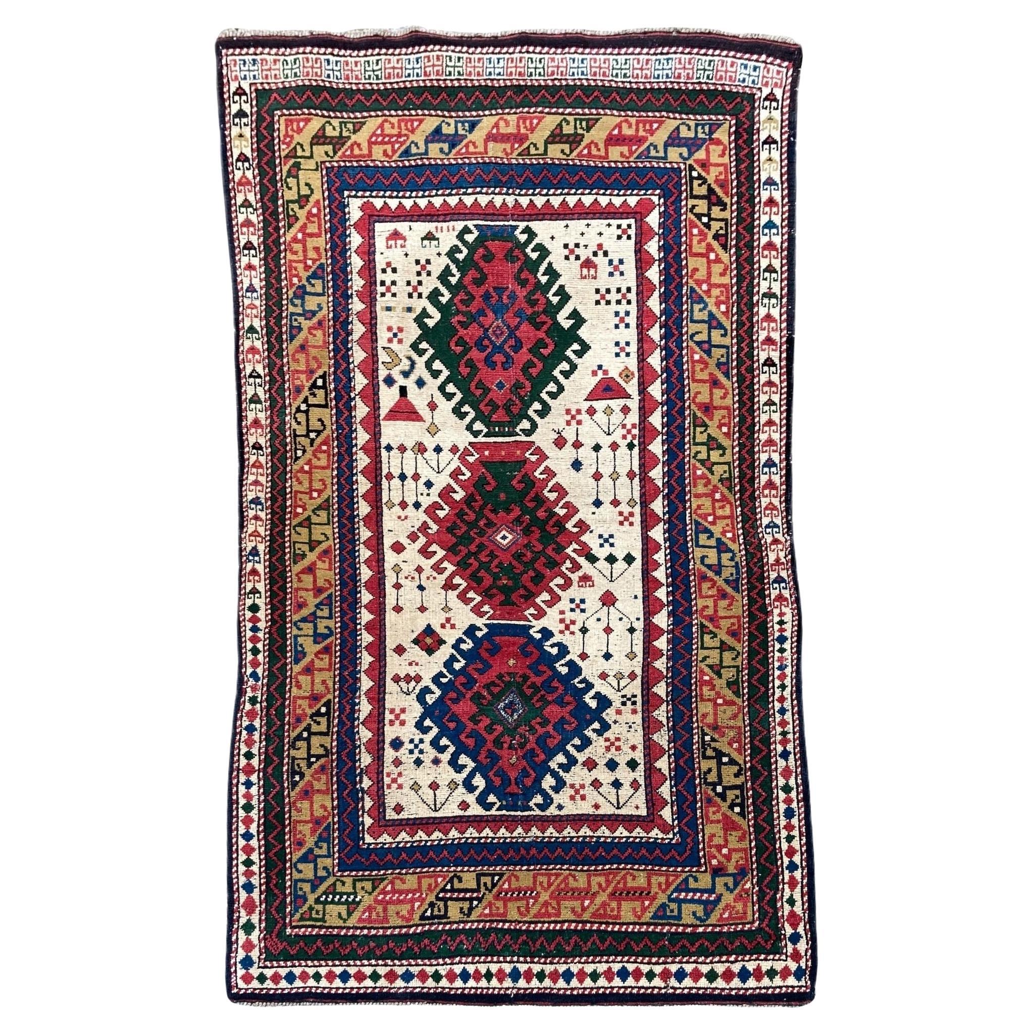 Antique Caucasian Kazak Rug 1.82m x 0.97m For Sale