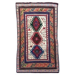 Alfombra antigua kazaka caucásica 1,82 m x 0,97 m