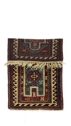 Tappeto caucasico antico Kazak 2'11" x 4'11"