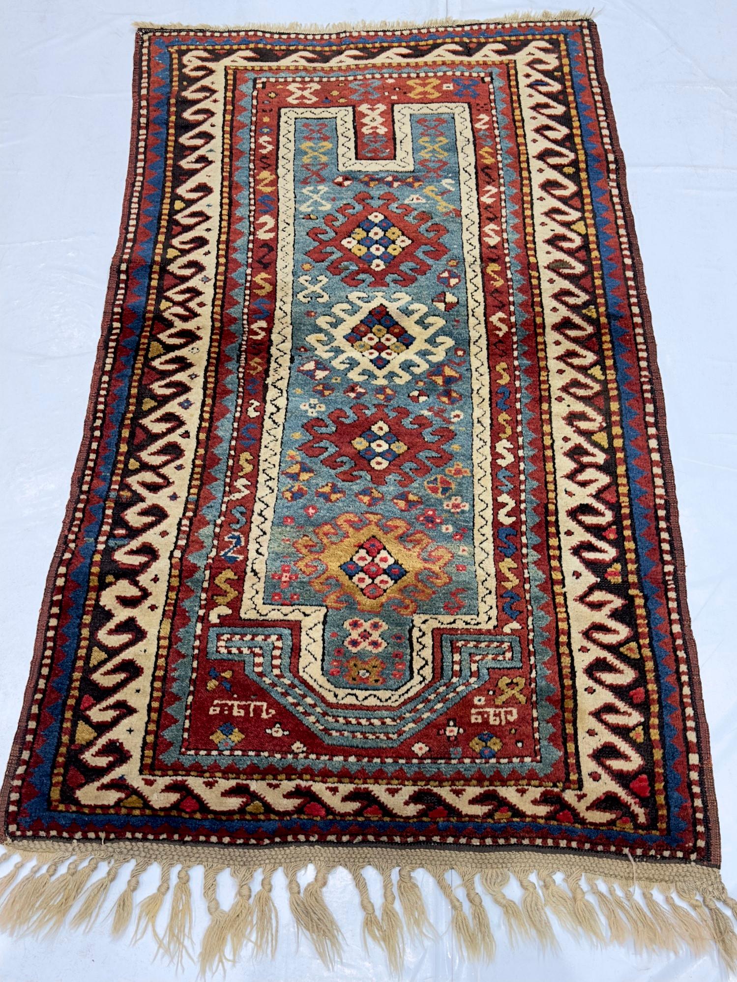 Antiker kaukasischer Kazak Teppich 2'11