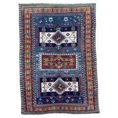 Antico tappeto kazako caucasico 2,43 m x 1,62 m