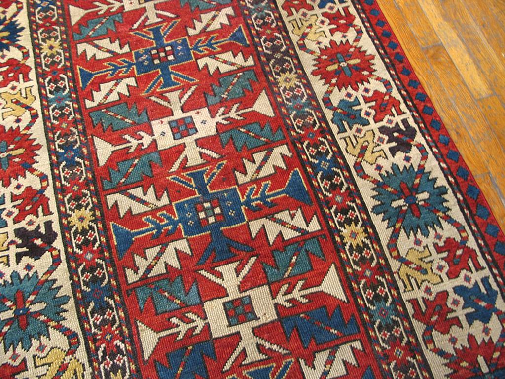 Antique Caucasian - Kazak Rug 3' 9'' x 7' 3''  In Good Condition For Sale In New York, NY