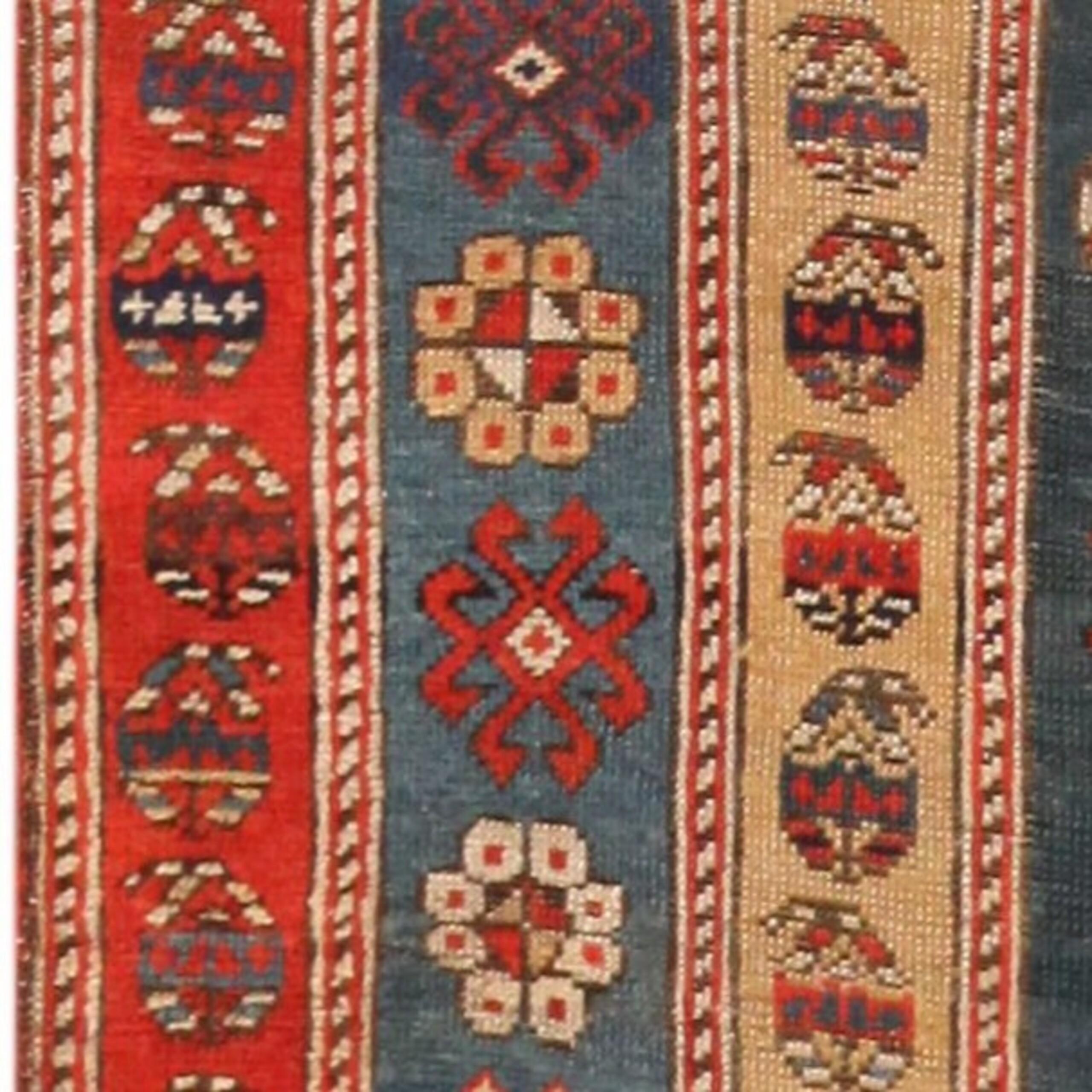 Wool Nazmiyal Collection Antique Caucasian Kazak Rug. 3 ft 9 in x 9 ft 5 in 