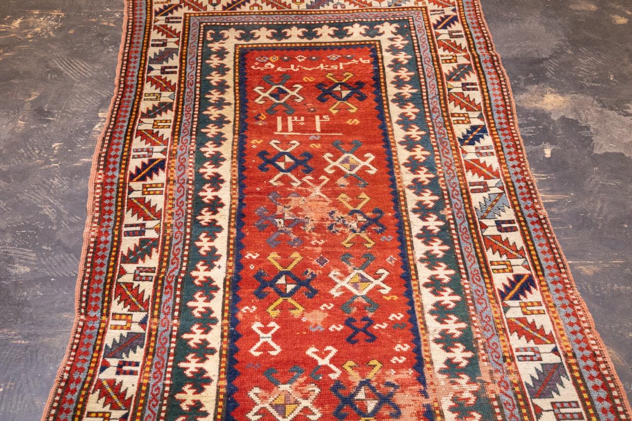 Antique Caucasian Kazak Rug 3’10