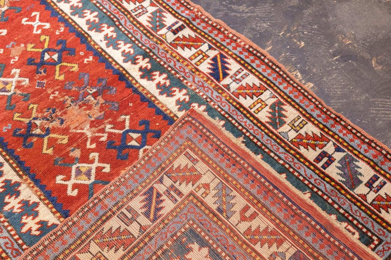 Antique Caucasian Kazak Rug 3’10