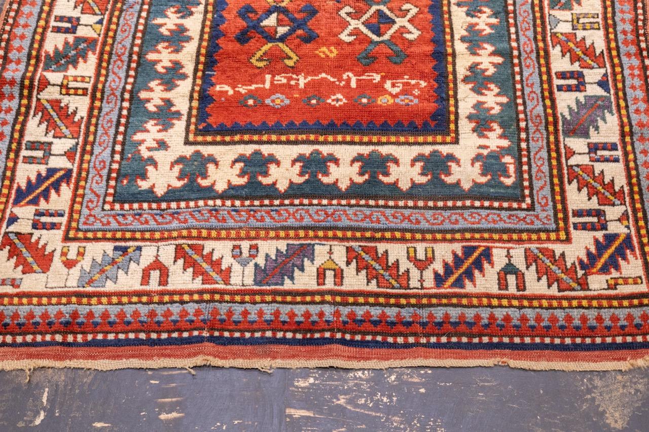 19th Century Antique Caucasian Kazak Rug 3’10