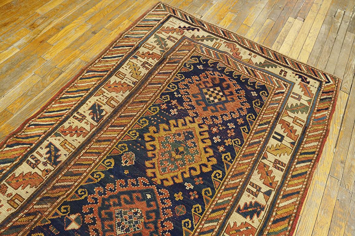 Early 20th Century Early 20th Caucasian Kazak Carpet ( 3'10